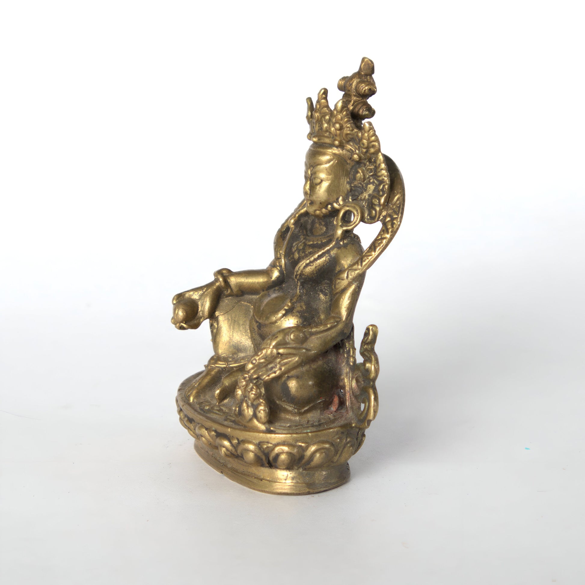 God Of Wealth - Brass Kuber Statue, Handcrafted Hindu God of Wealth And Prospersity, Antique Gift