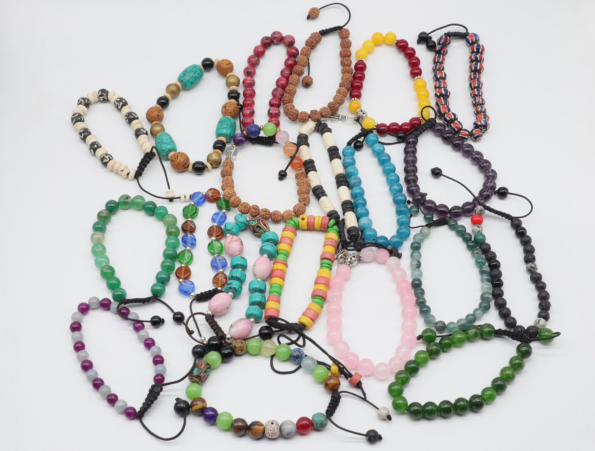Genuine Gemstone Adjustable Chakra Balancing Bracelet Spiritual Gift