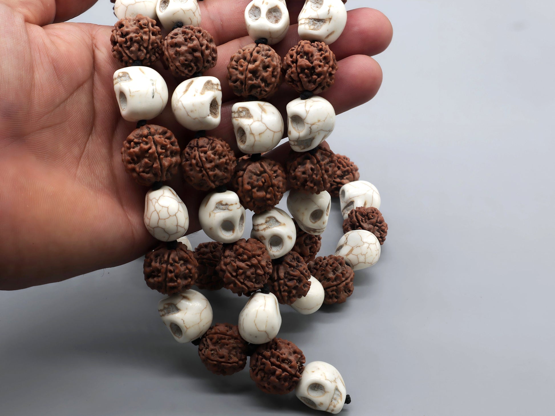 Om Kali Japa Mala, 54+1 Rosary Beads Necklace