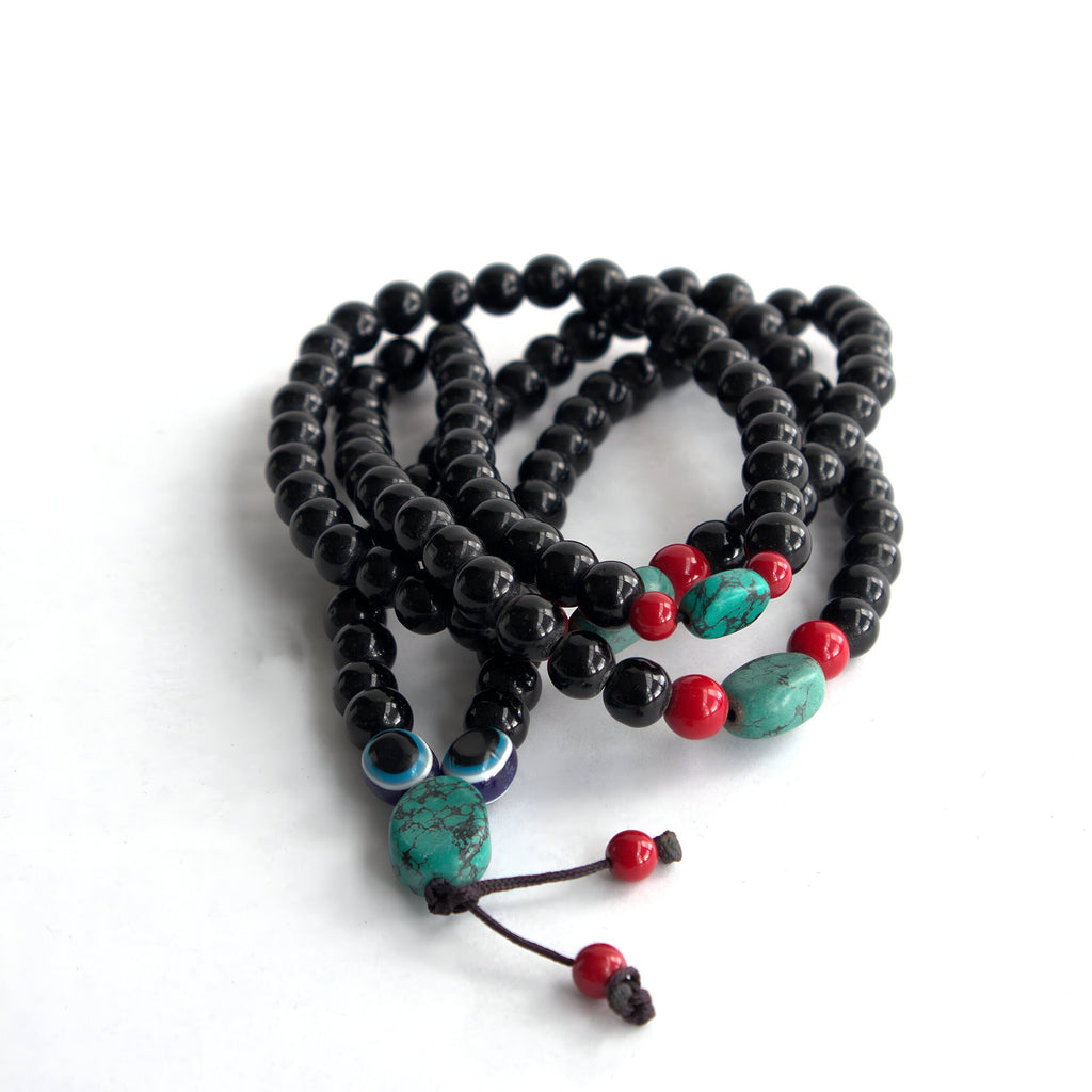 Black Obsidian Necklace With Turquoise