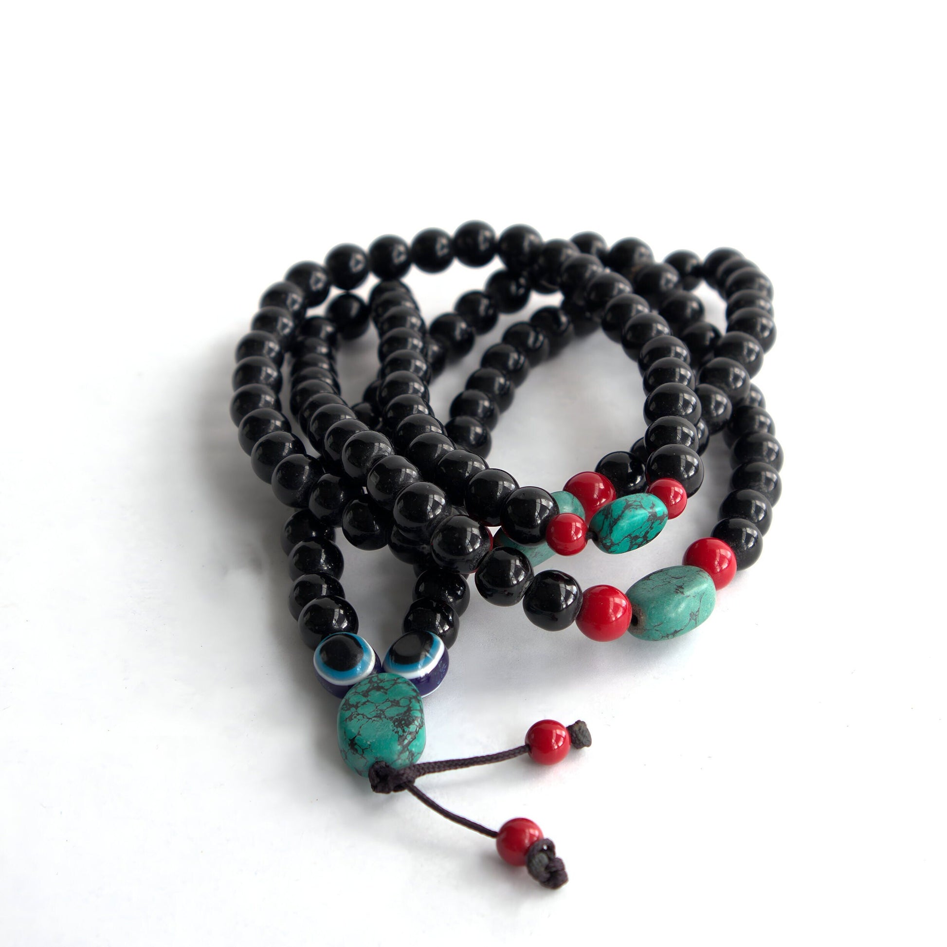 Black Obsidian Necklace With Turquoise