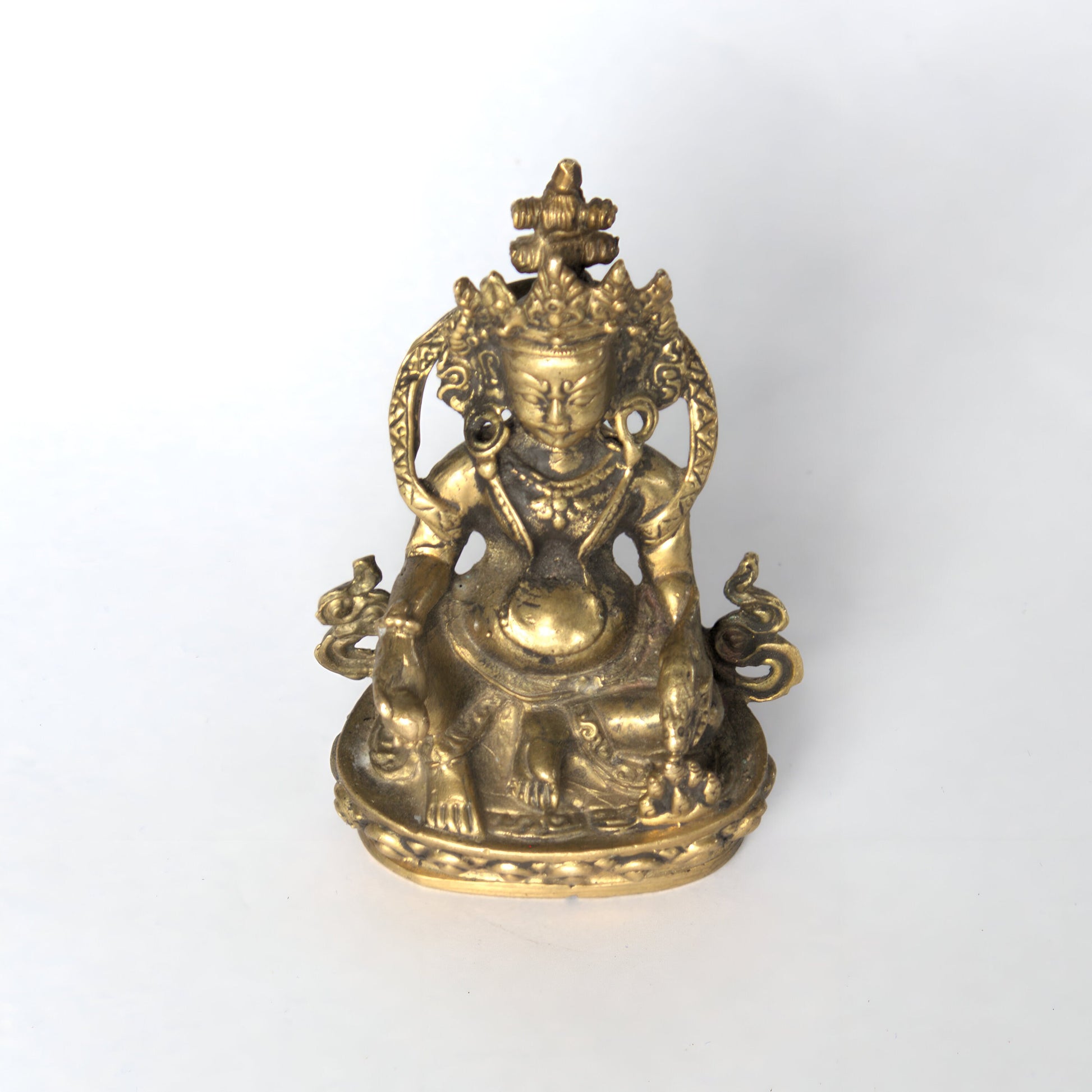 God Of Wealth - Brass Kuber Statue, Handcrafted Hindu God of Wealth And Prospersity, Antique Gift