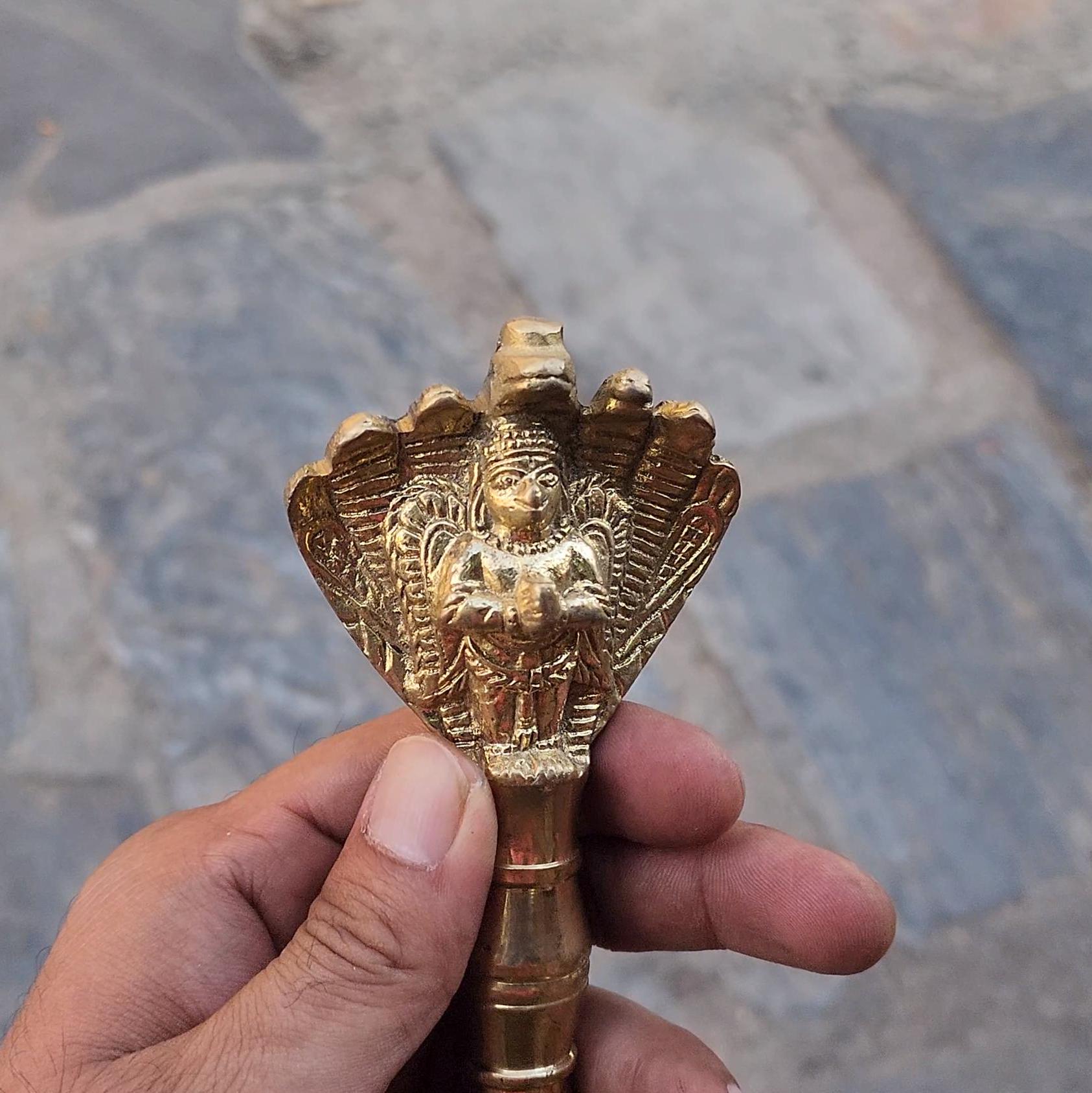 Hindu Ritual Bell Ghanti With Guardian Deity, For Inviting The Divine And Dispelling Negative Aura