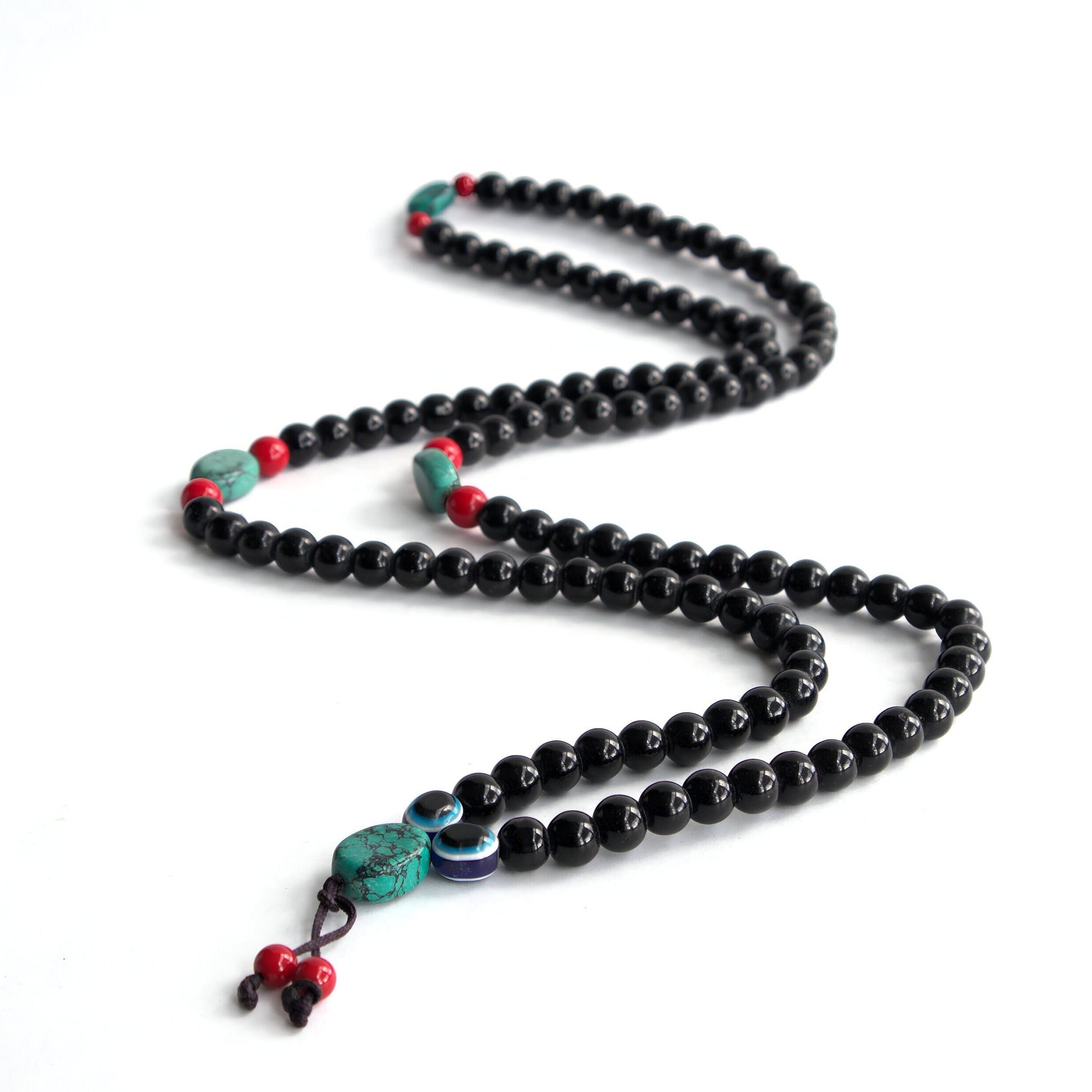 Black Obsidian Necklace With Turquoise