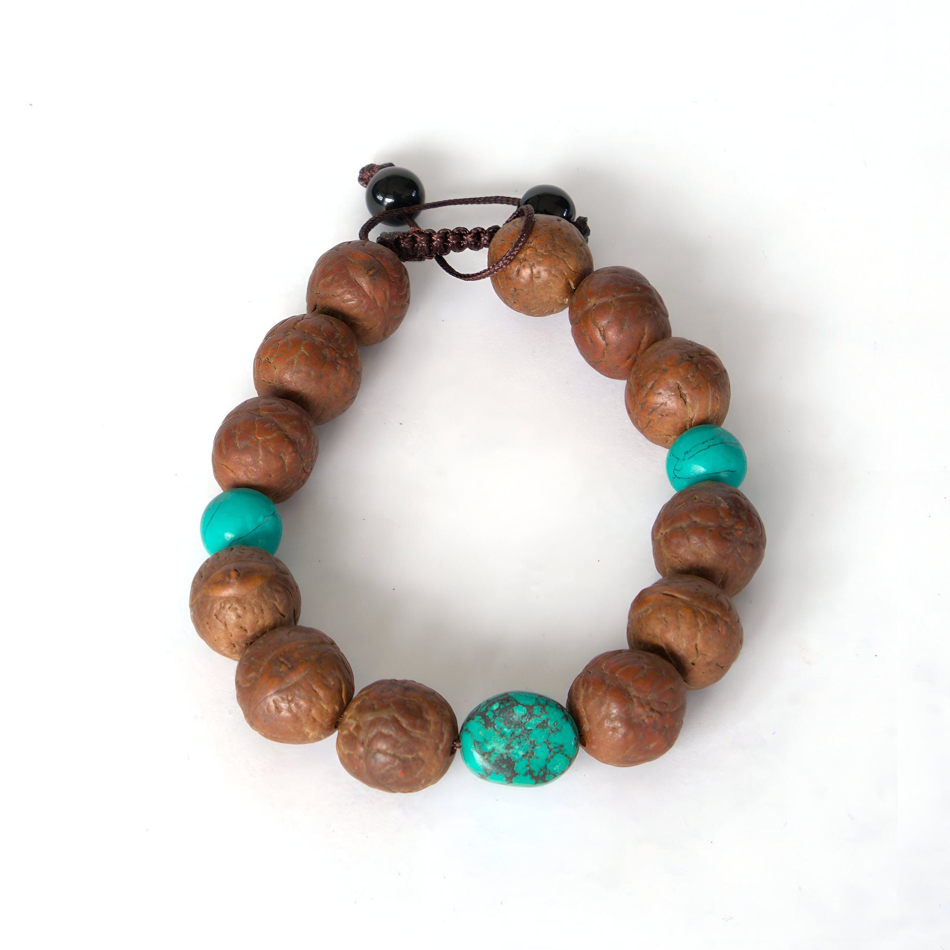 Bodhi Seed Buddhachitta Bracelet, Natural Stones And Seed Adjustable Prayer Beads, Natural Hindu-Buddhist Bracelet