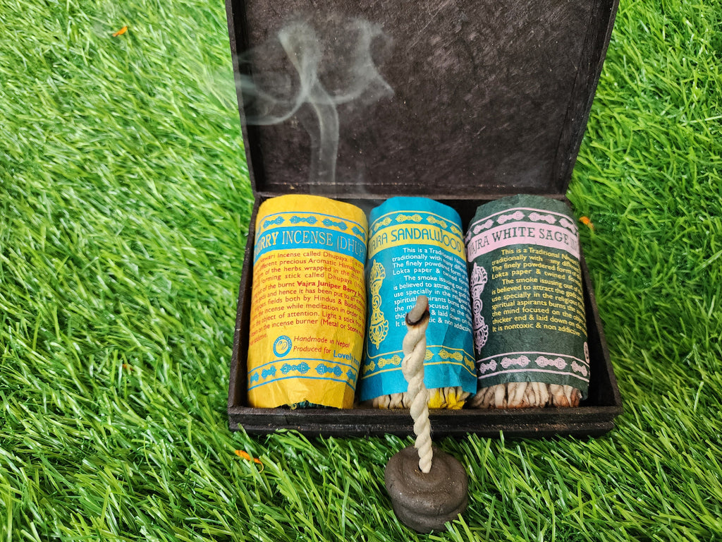 100 Herbal Rope Incense Handmade Premium - Get Free Incense Burner