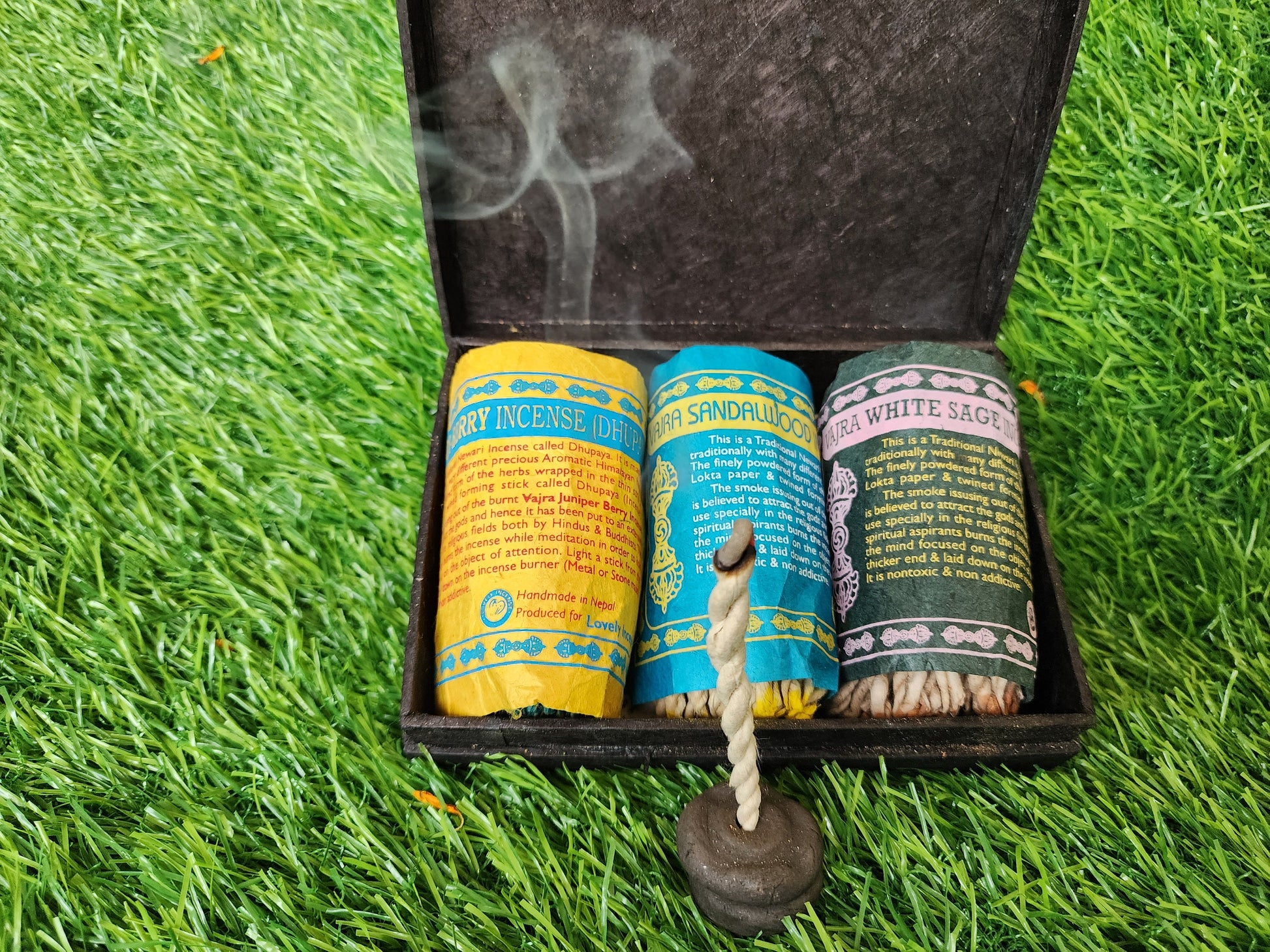 100 Herbal Rope Incense Handmade Premium - Get Free Incense Burner