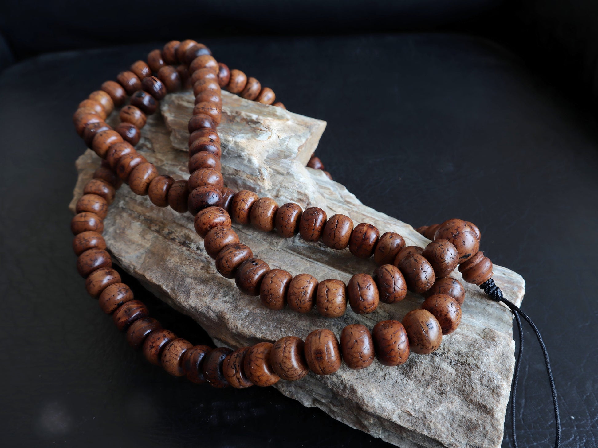 Premium Bodhi Bead Mala - Natural Buddhachitta Japa Prayer Beads From Nepal, Buddha 108 Bead Mala For Meditation & Yoga, Free Bodhi Bracelet