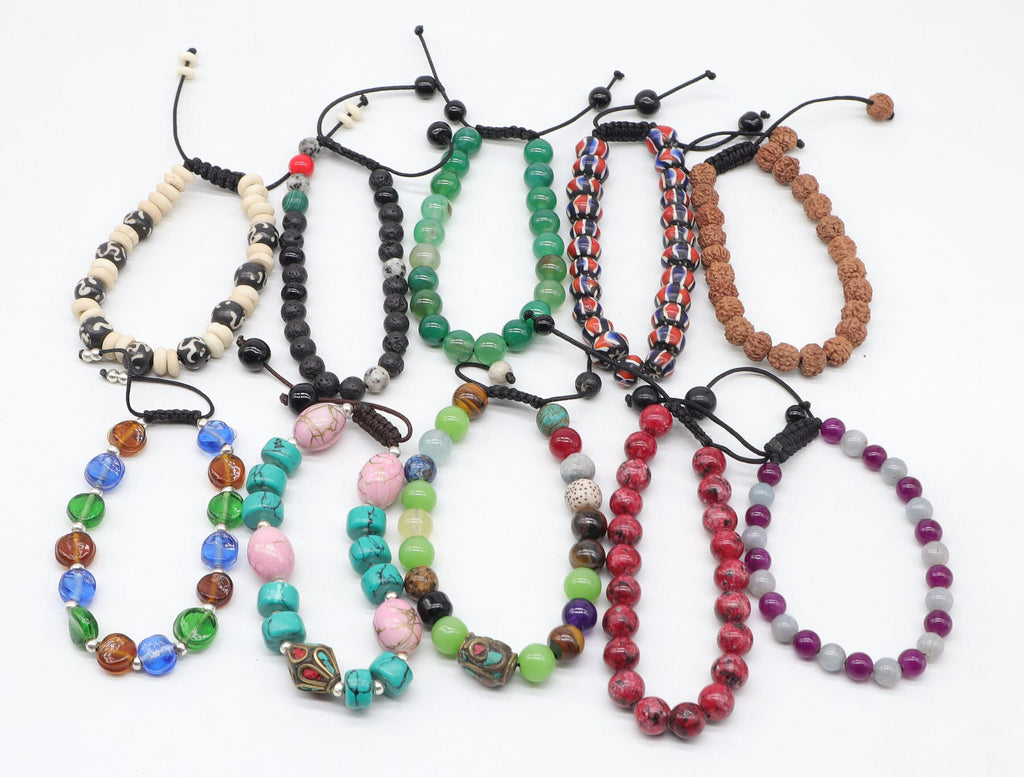 Natural Handmade Crystal Healing Bracelets Adjustable Unisex Bracelet in Bulk For Gifting
