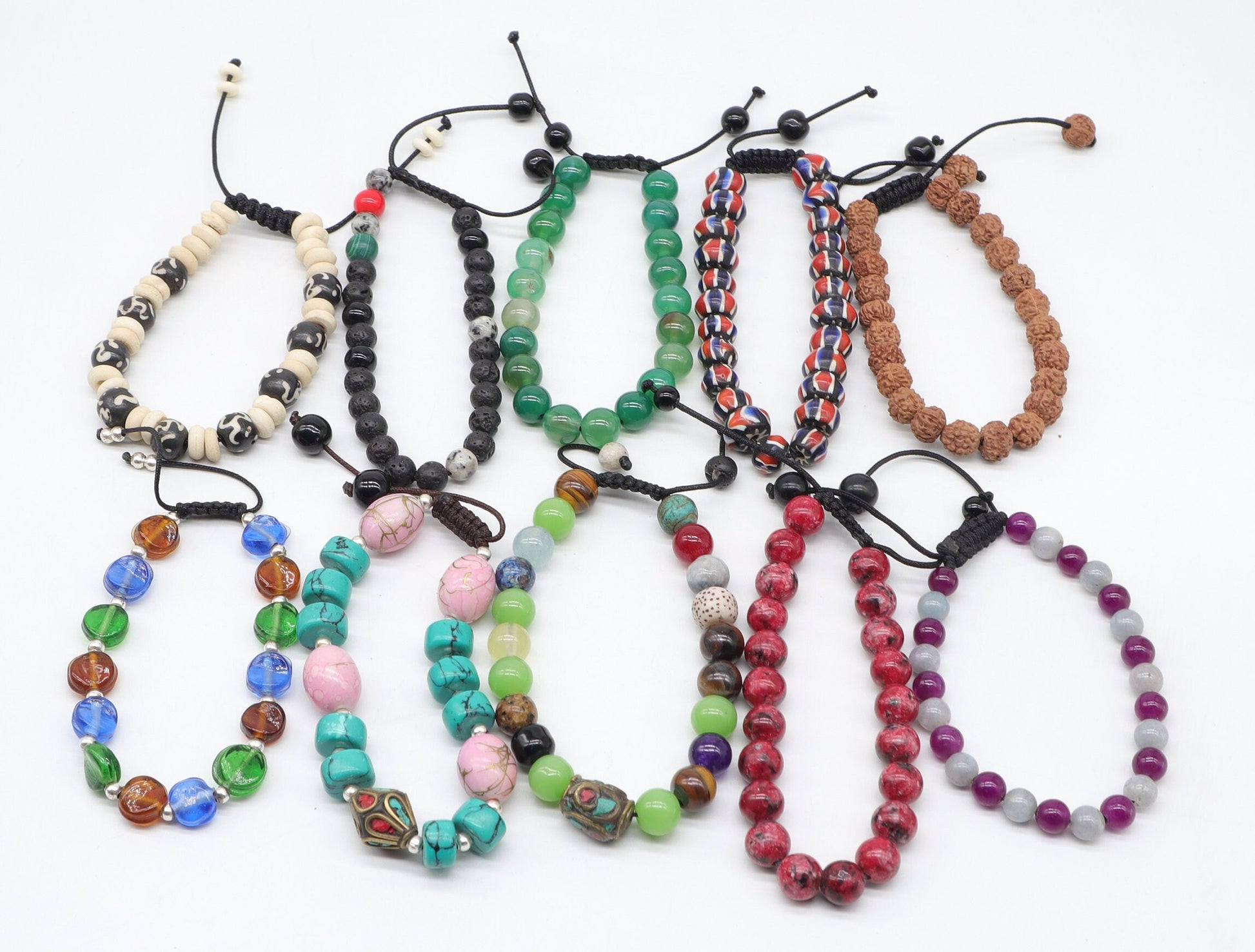 Natural Handmade Crystal Healing Bracelets Adjustable Unisex Bracelet in Bulk For Gifting