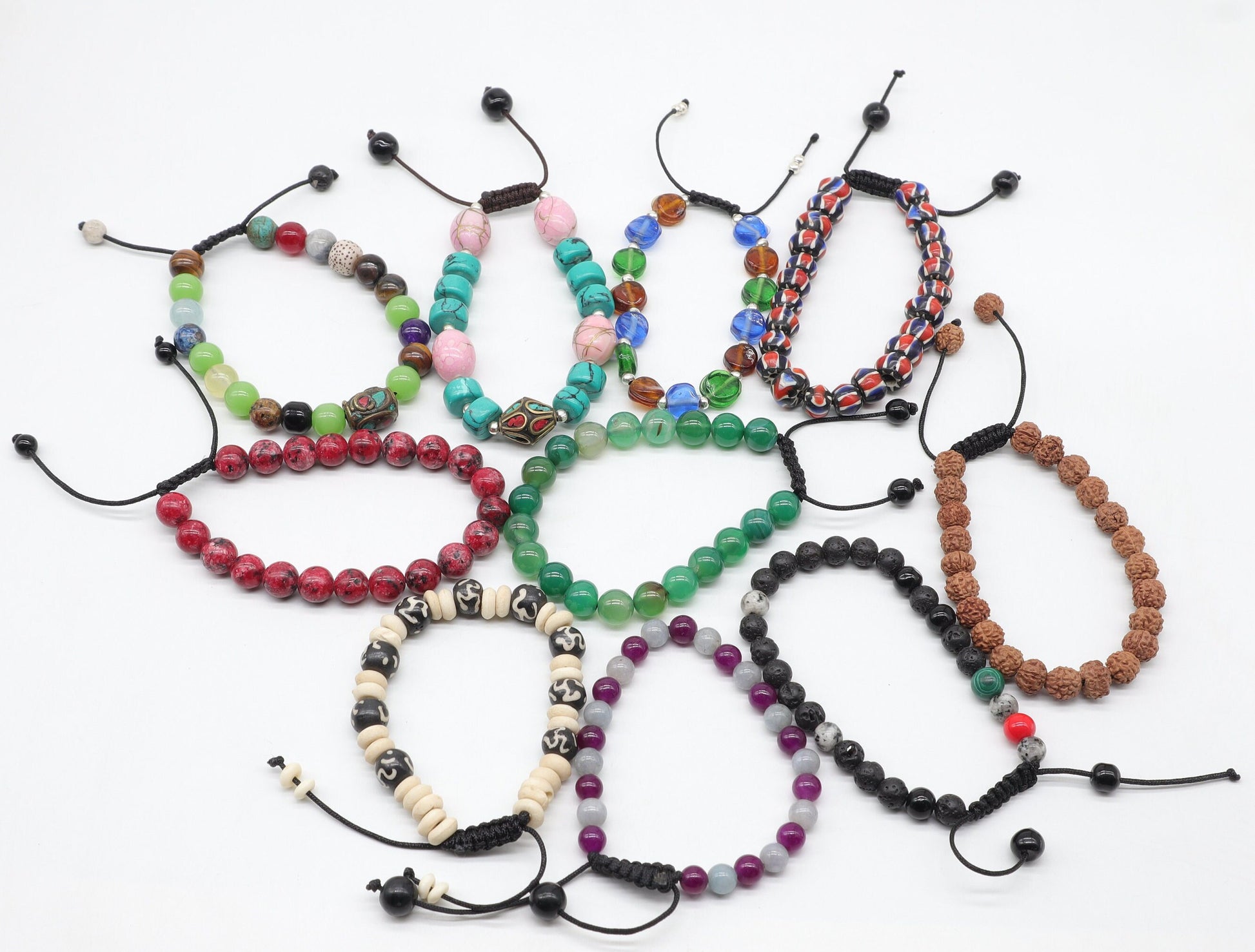 Natural Handmade Crystal Healing Bracelets Adjustable Unisex Bracelet in Bulk For Gifting