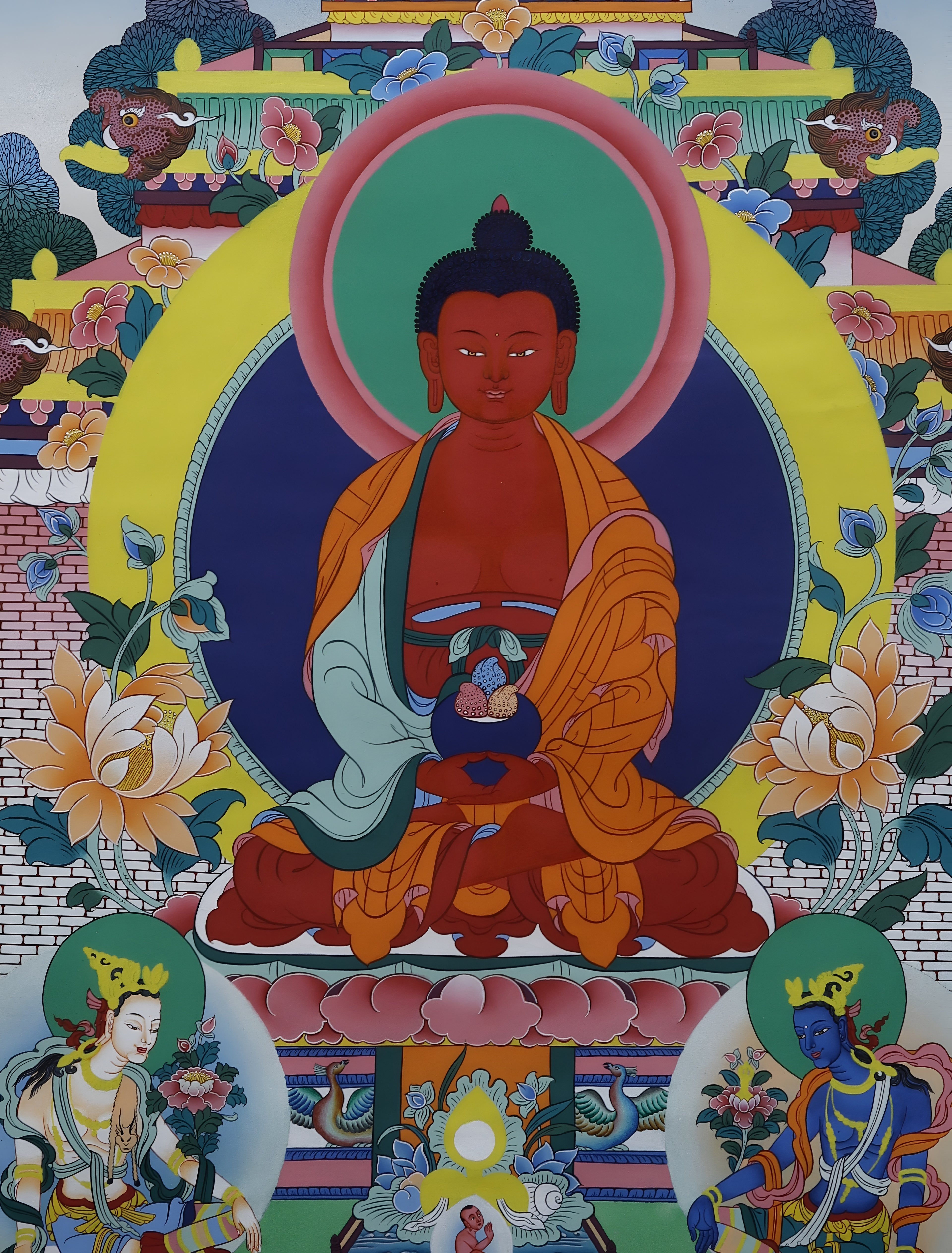 Amitabha Buddha Thangka, Buddha of Infinite Light