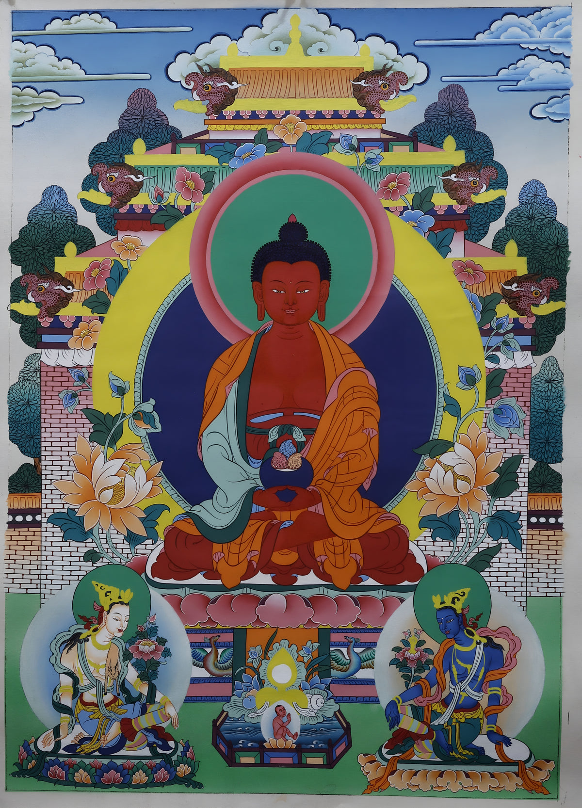 Amitabha Buddha Thangka, Buddha of Infinite Light