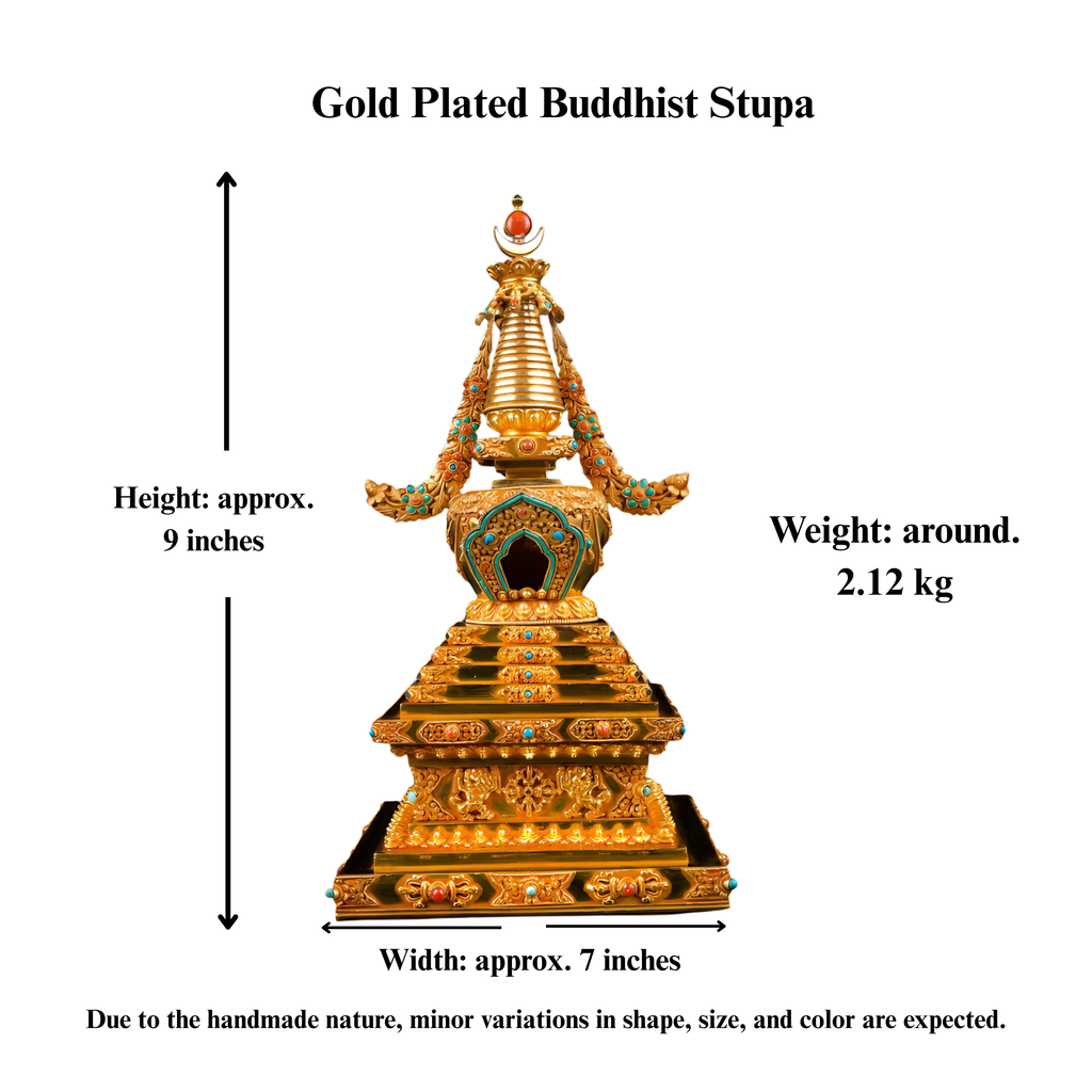 Buddhist Stupa, Gold Plated Sacred Monument