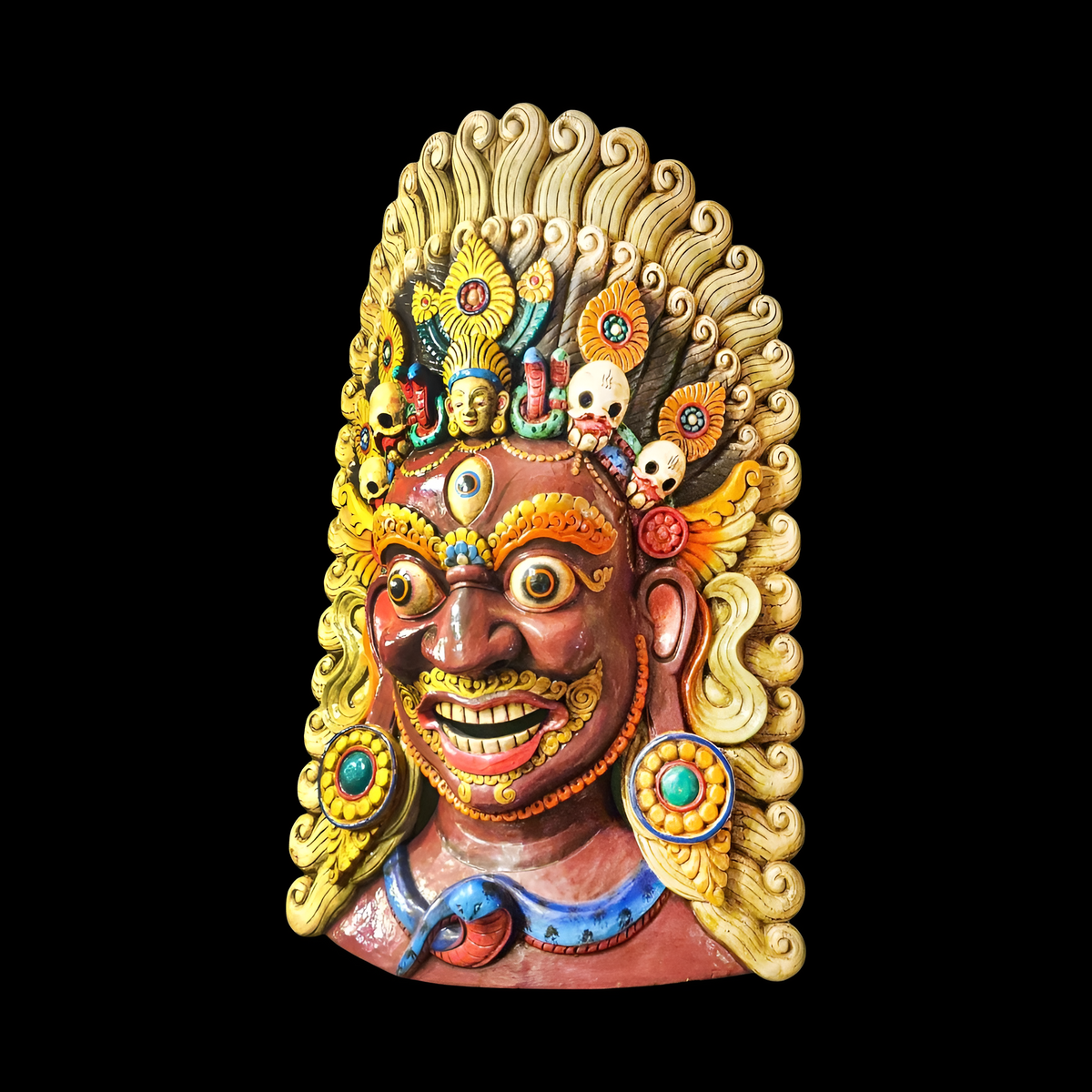 Bhairav Wooden Mask, Guardian Deity