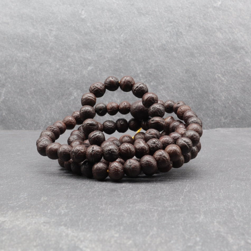 Ziziphus Budhensis Bodhi Prayer Bead Buddha Chitta Phoenix Eye 108+1 Beads 8 to 9mm Mala