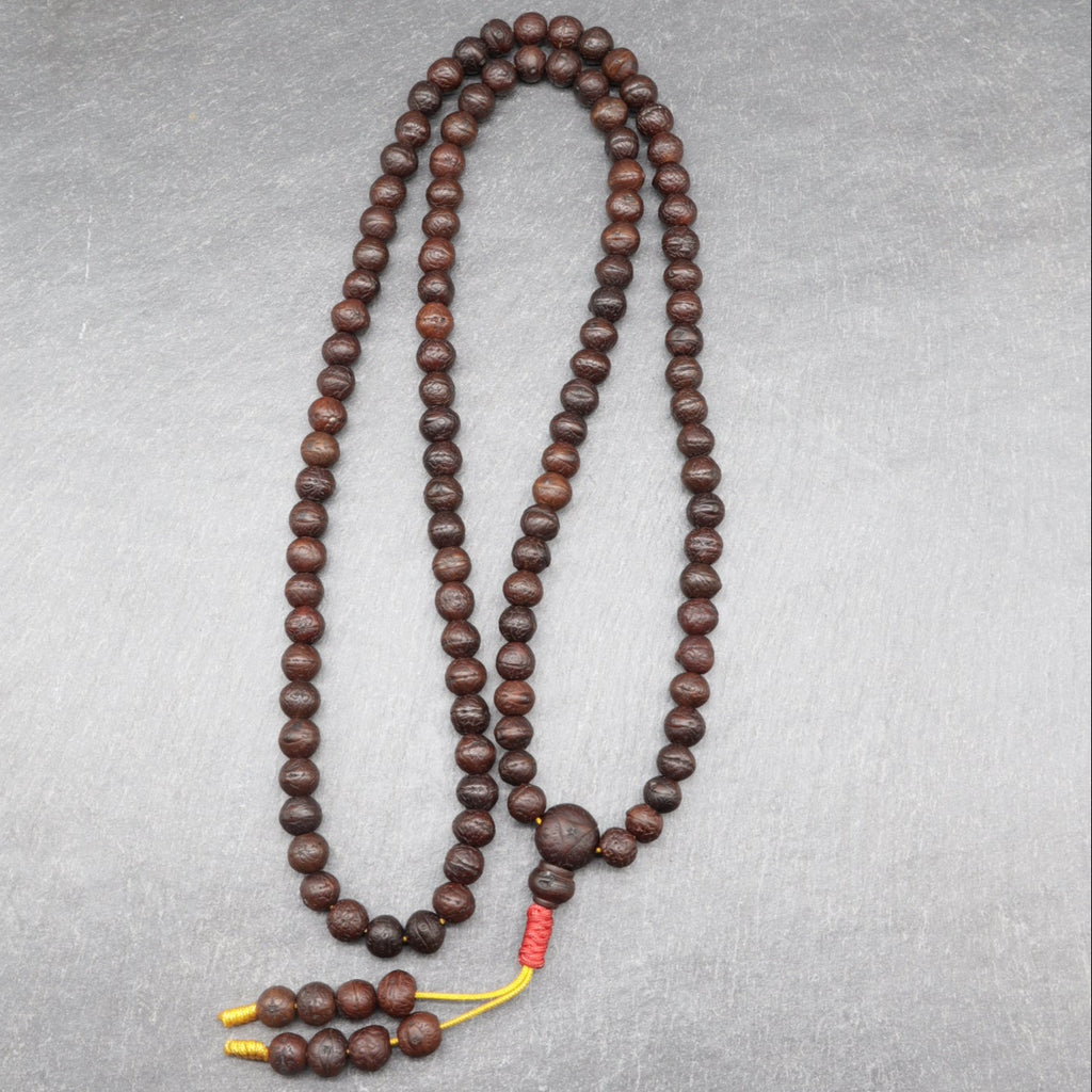 Ziziphus Budhensis Bodhi Prayer Bead Buddha Chitta Phoenix Eye 108+1 Beads 8 to 9mm Mala
