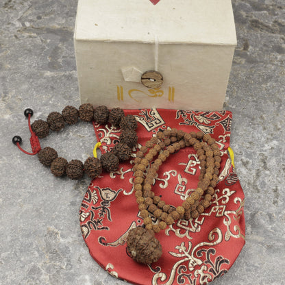 Authentic Rudraksha Mala, Choose Your Nepali Mukhi Guru Bead