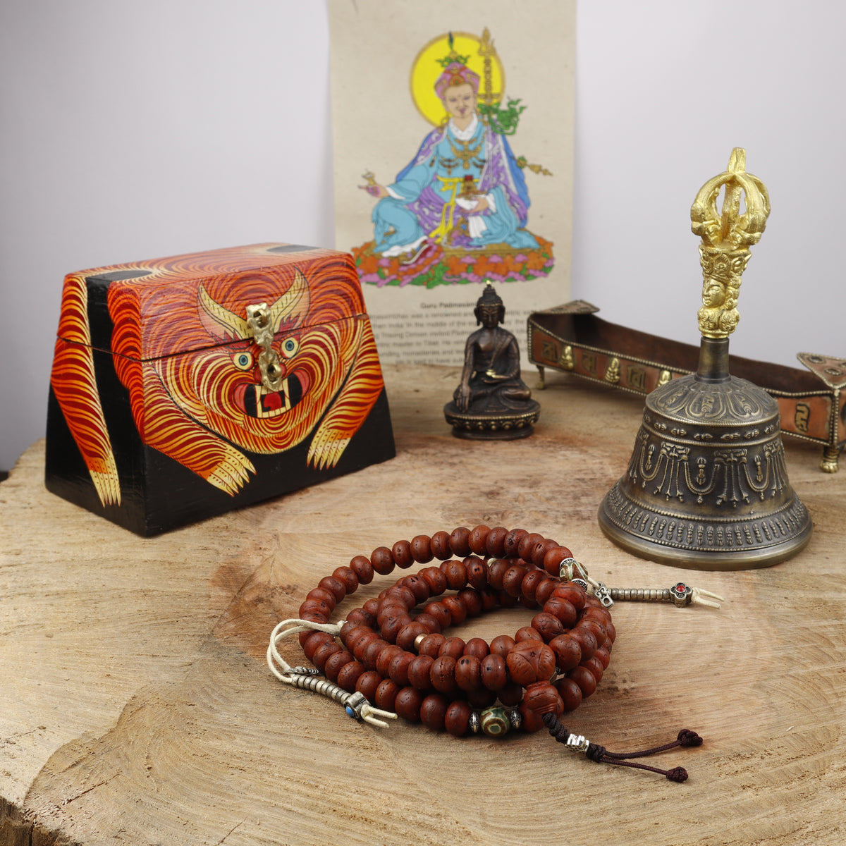 Natural Bodhi Seed, Hand-rubbed Tibetan Prayer Beads