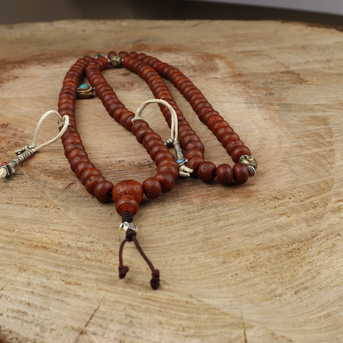 Natural Bodhi Seed, Hand-rubbed Tibetan Prayer Beads