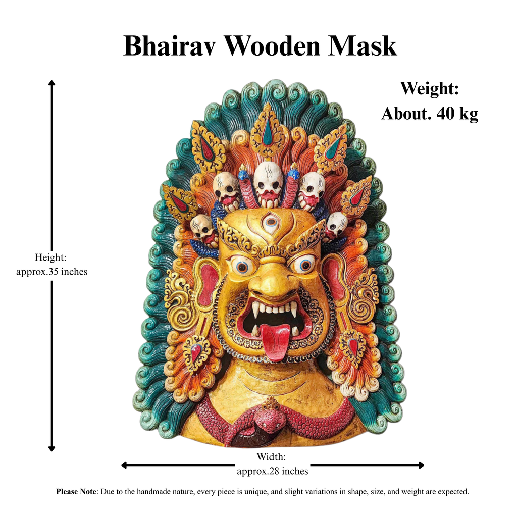 Large Bhairav Wooden Mask