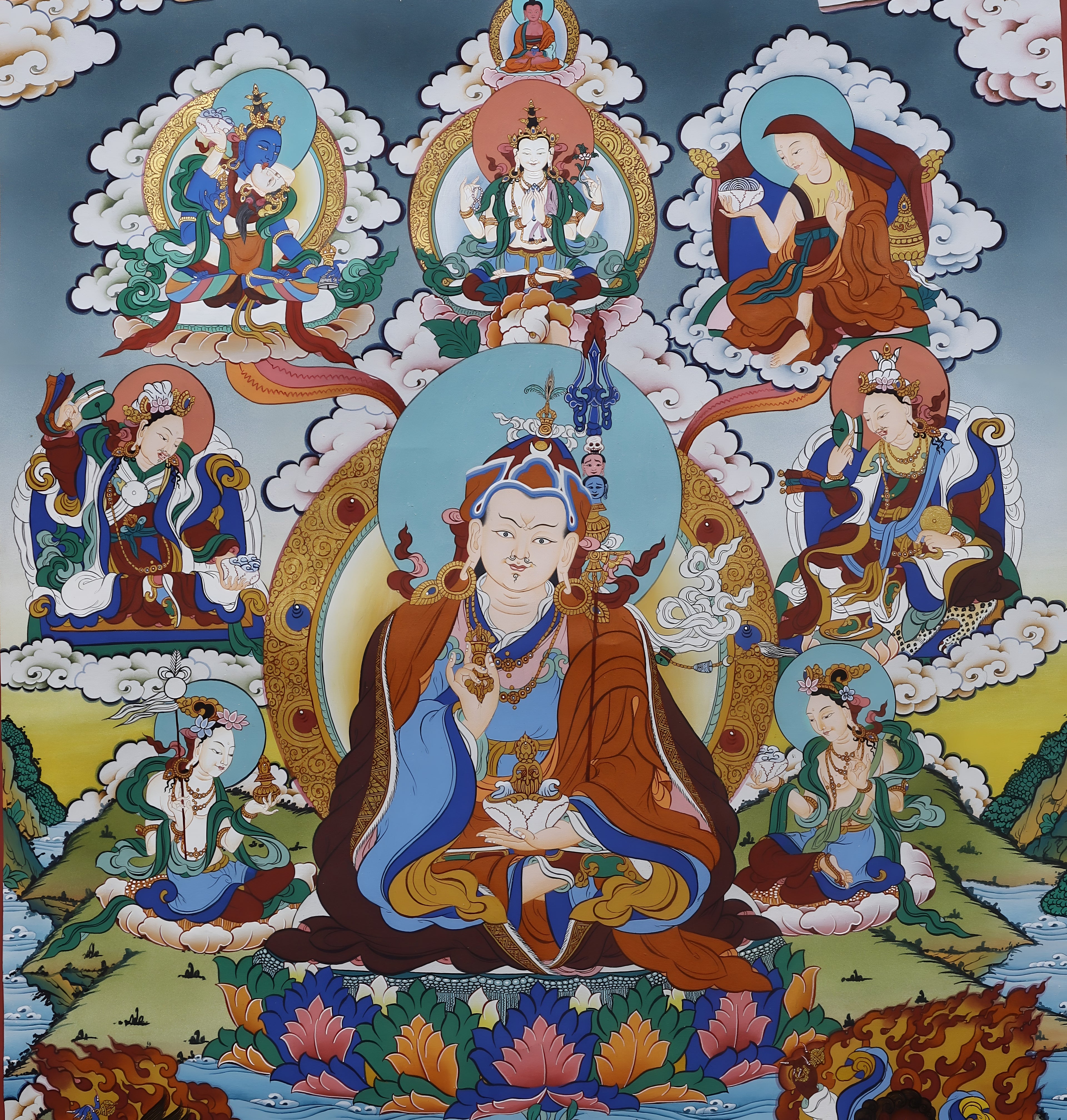 Eight Manifestations Of Guru Padmasambhava Thangka Art