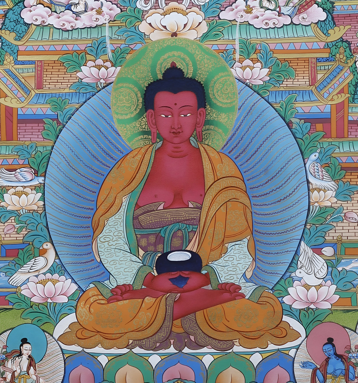 Amitabha Pure Land Thangka, Sukhavati, Realm of Bliss