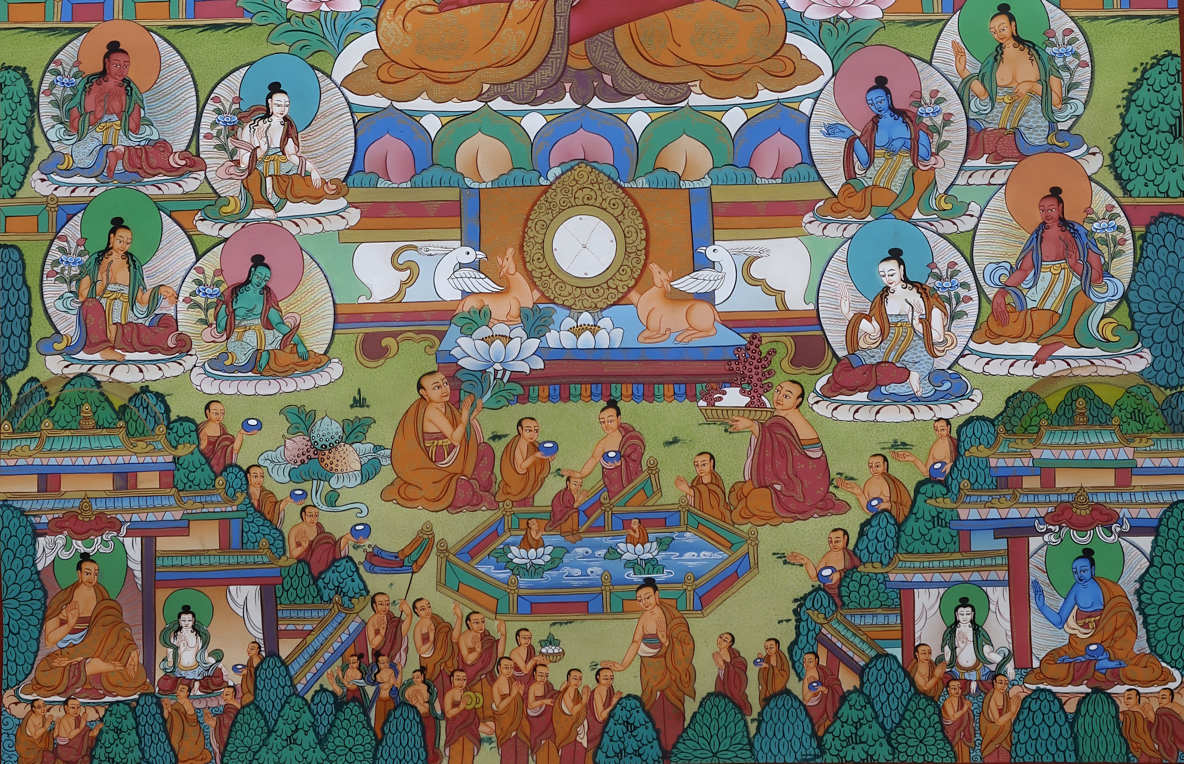 Amitabha Pure Land Thangka, Sukhavati, Realm of Bliss