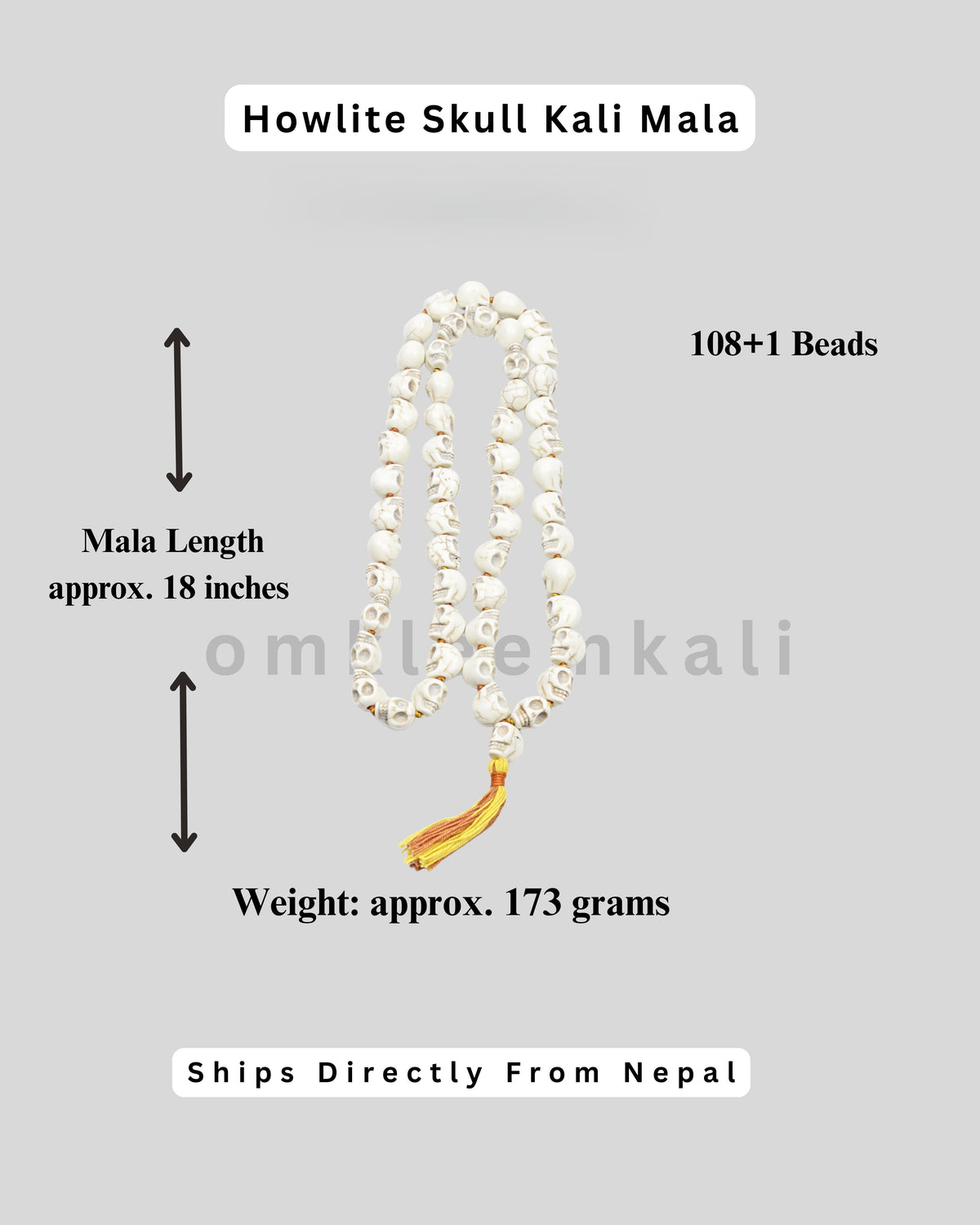 Sacred Ama Kali Skull Munda Mala Meditation Rosary