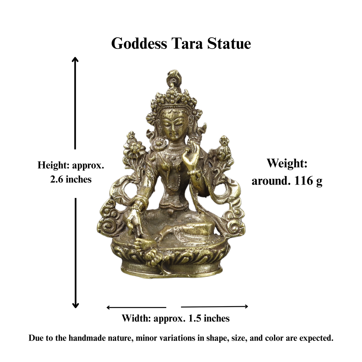 Buddhist Goddess Tara Brass Statue