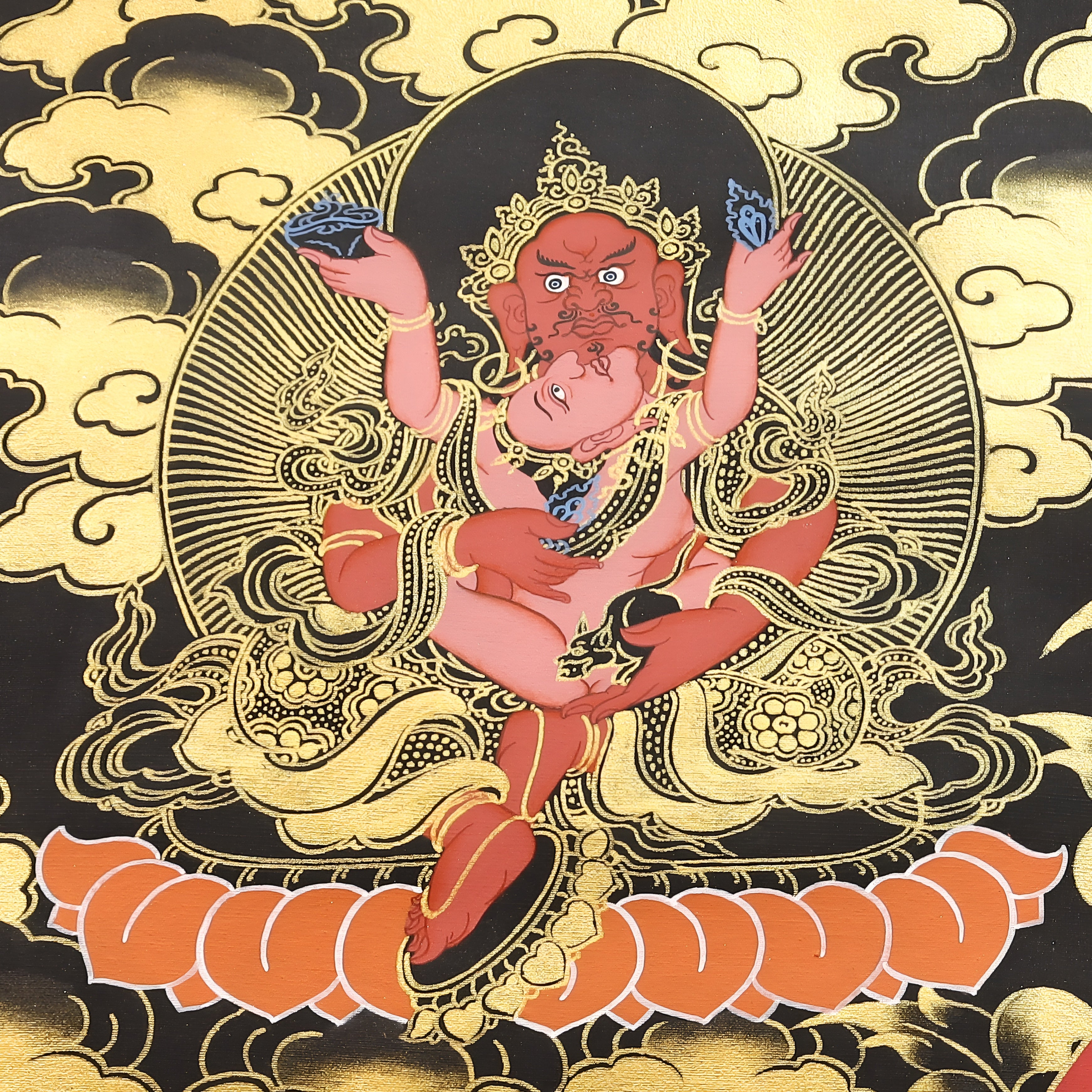 Five Dzambhala Thangka, Wealth Deity Of Abundance And Virtue