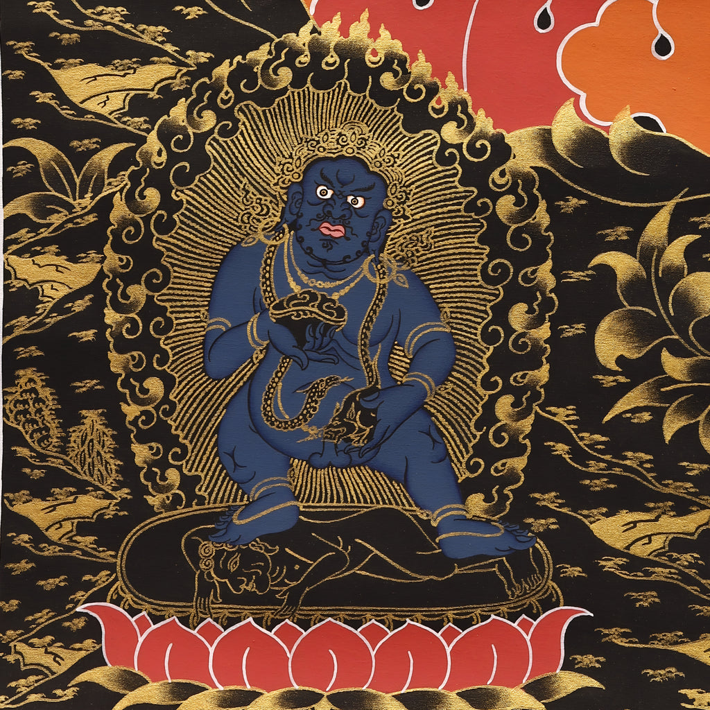 Five Dzambhala Thangka, Wealth Deity Of Abundance And Virtue