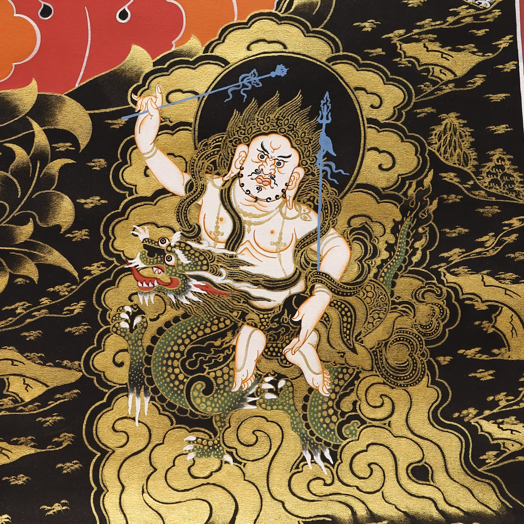 Five Dzambhala Thangka, Wealth Deity Of Abundance And Virtue