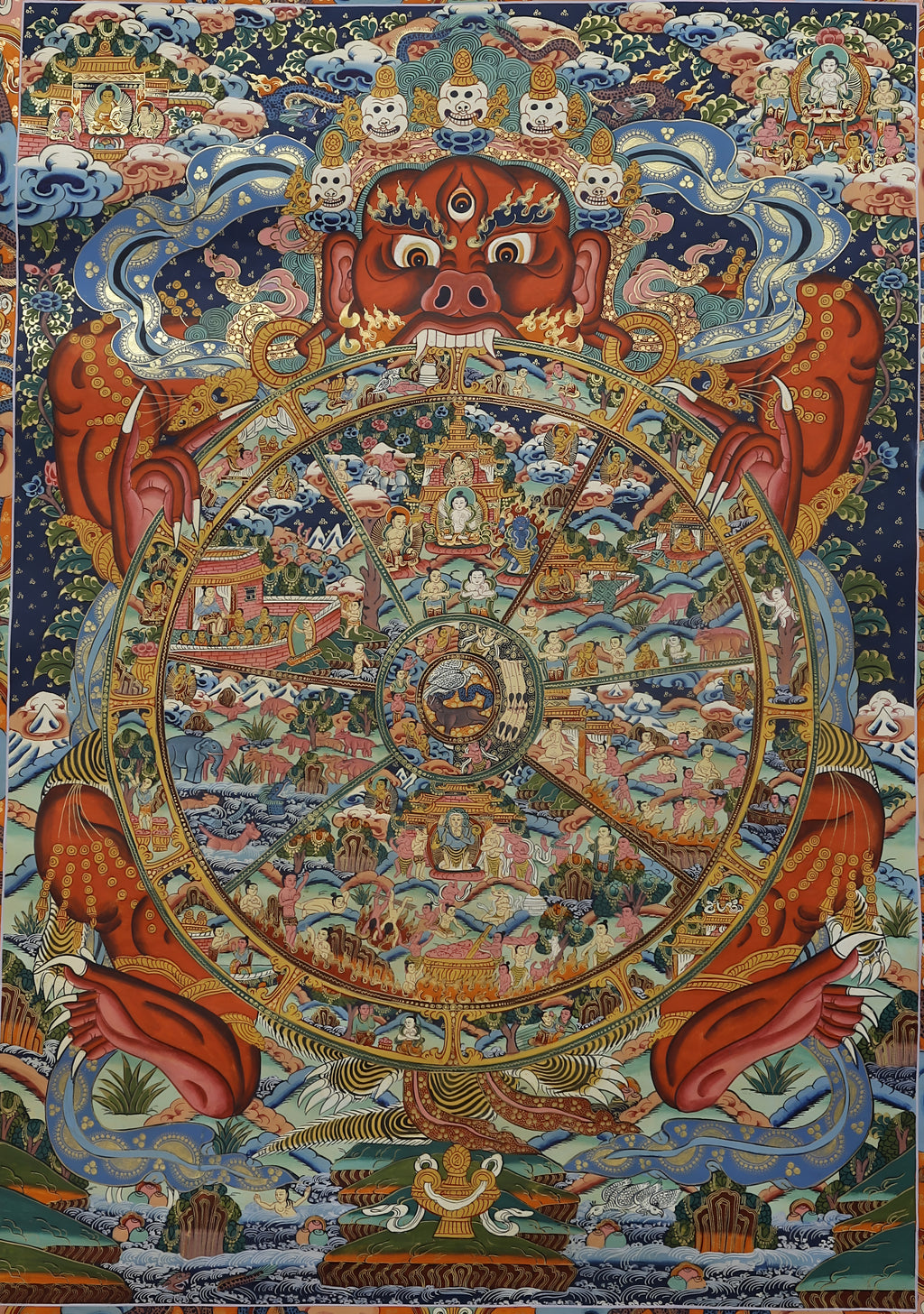 Wheel Of Life, Real Buddhist Thangka Painting
