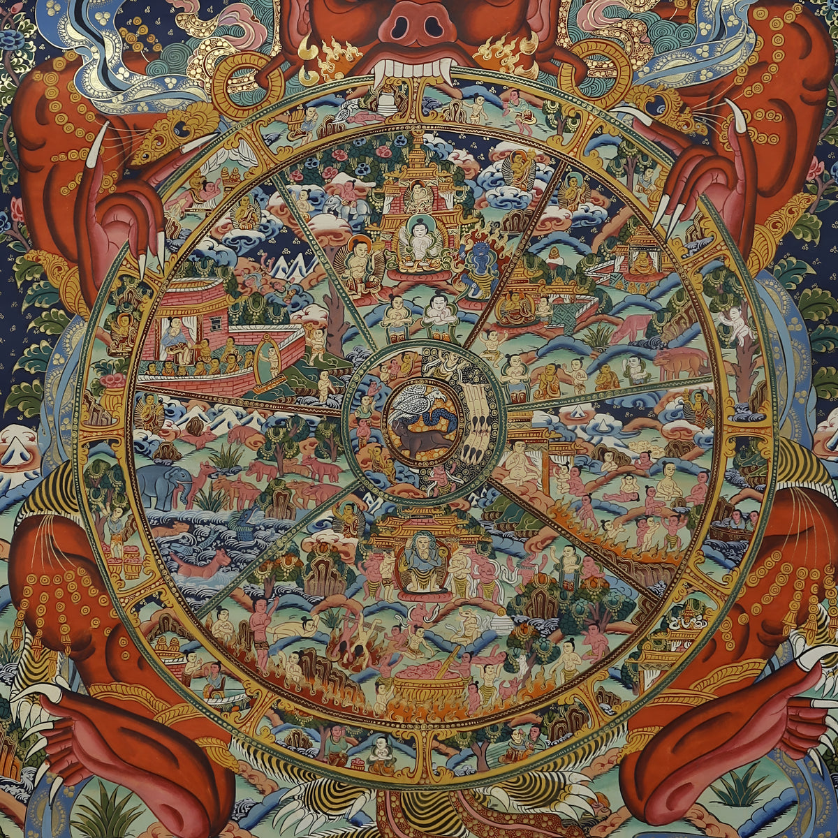 Wheel Of Life, Real Buddhist Thangka Painting