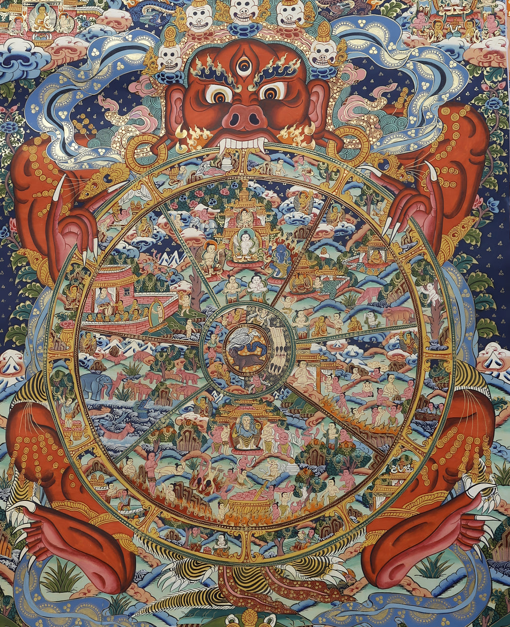 Wheel Of Life, Real Buddhist Thangka Painting