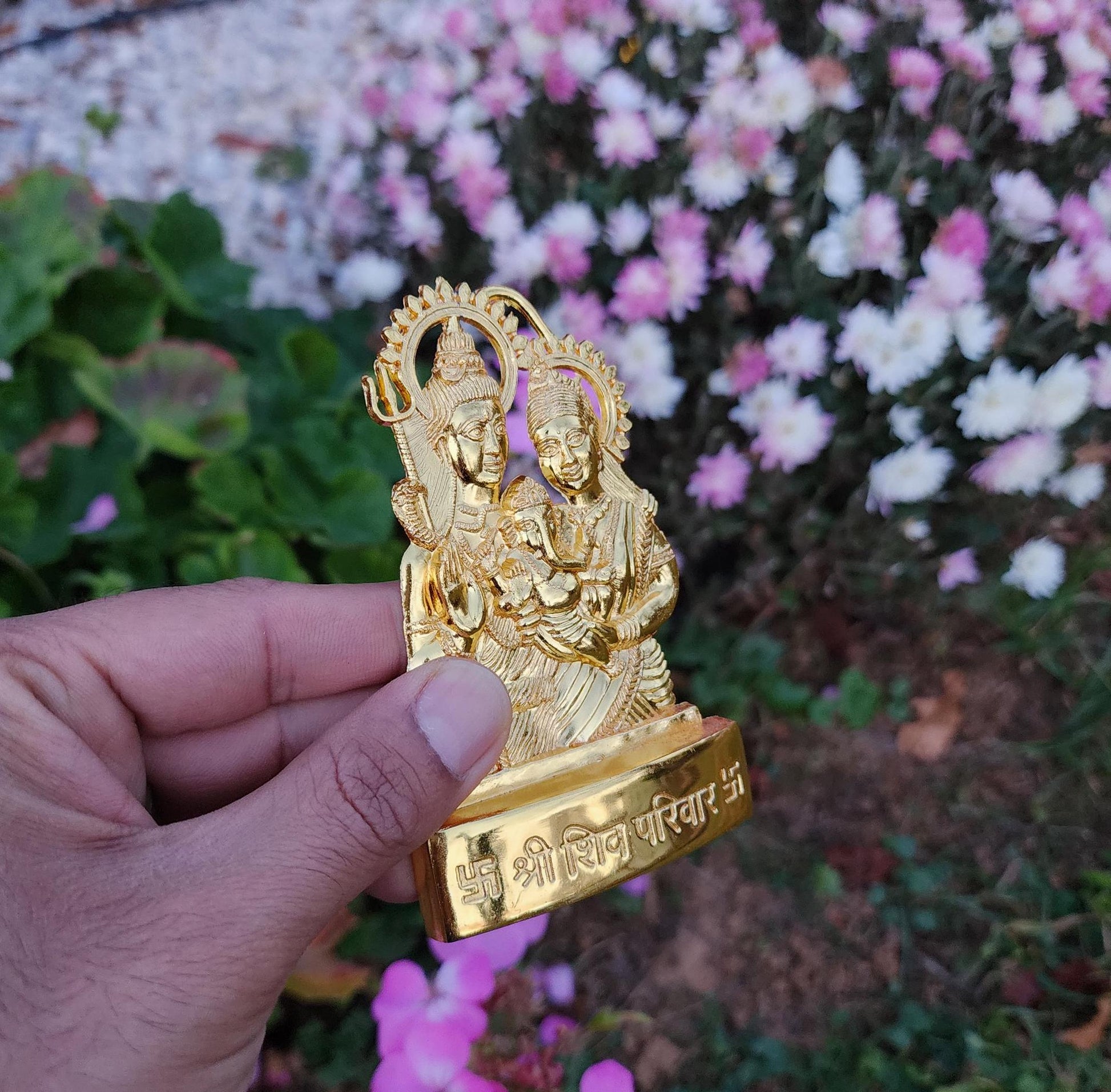Shiva Parvati Ganesh Statue, Five Metal Statue Representing Shiva Family