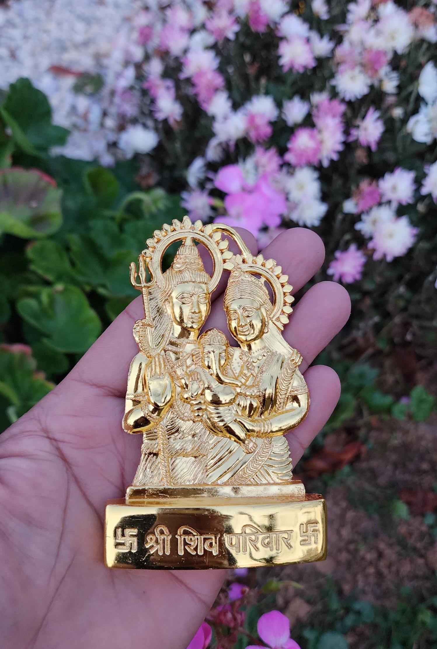 Shiva Parvati Ganesh Statue, Five Metal Statue Representing Shiva Family