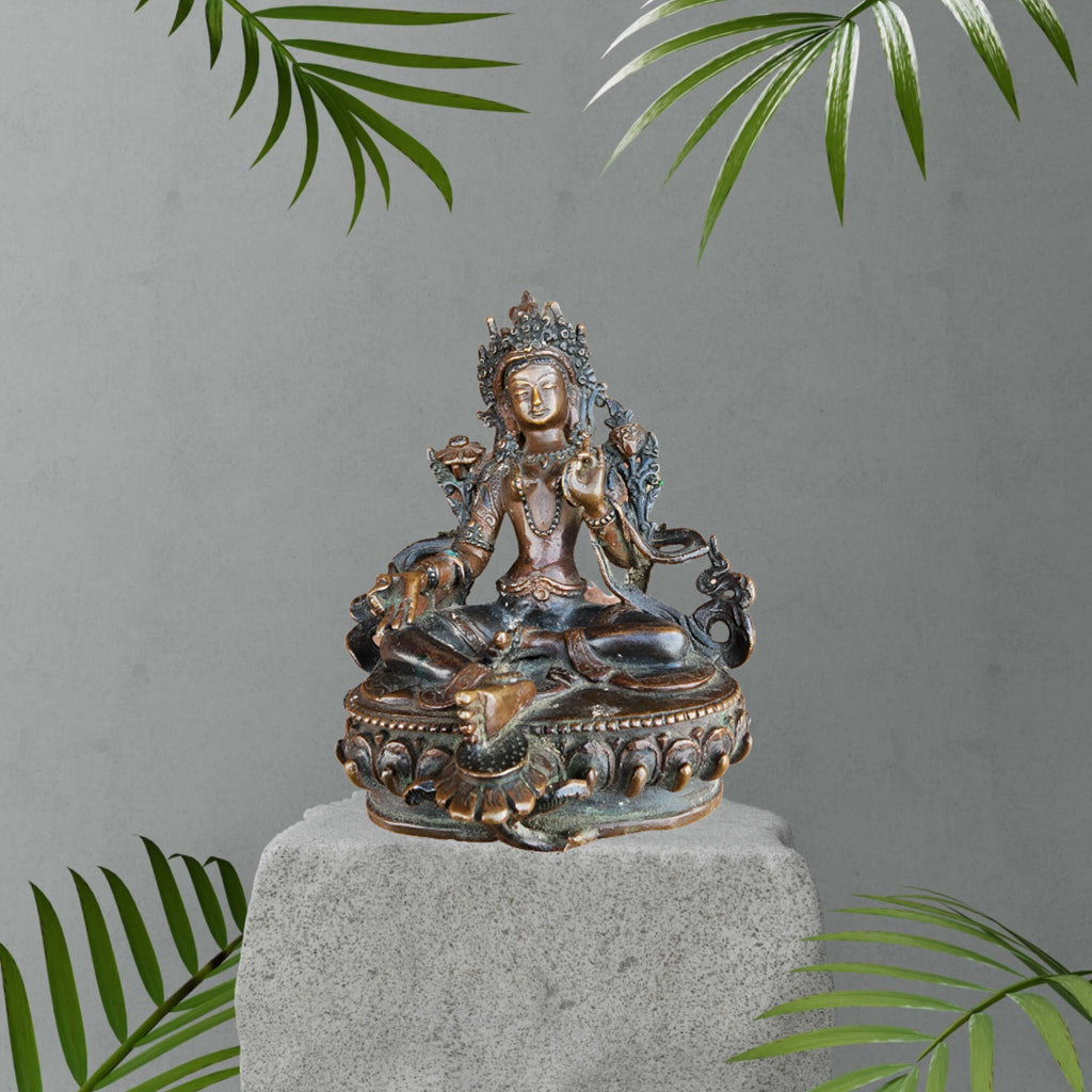 Green Tara Brass Statue