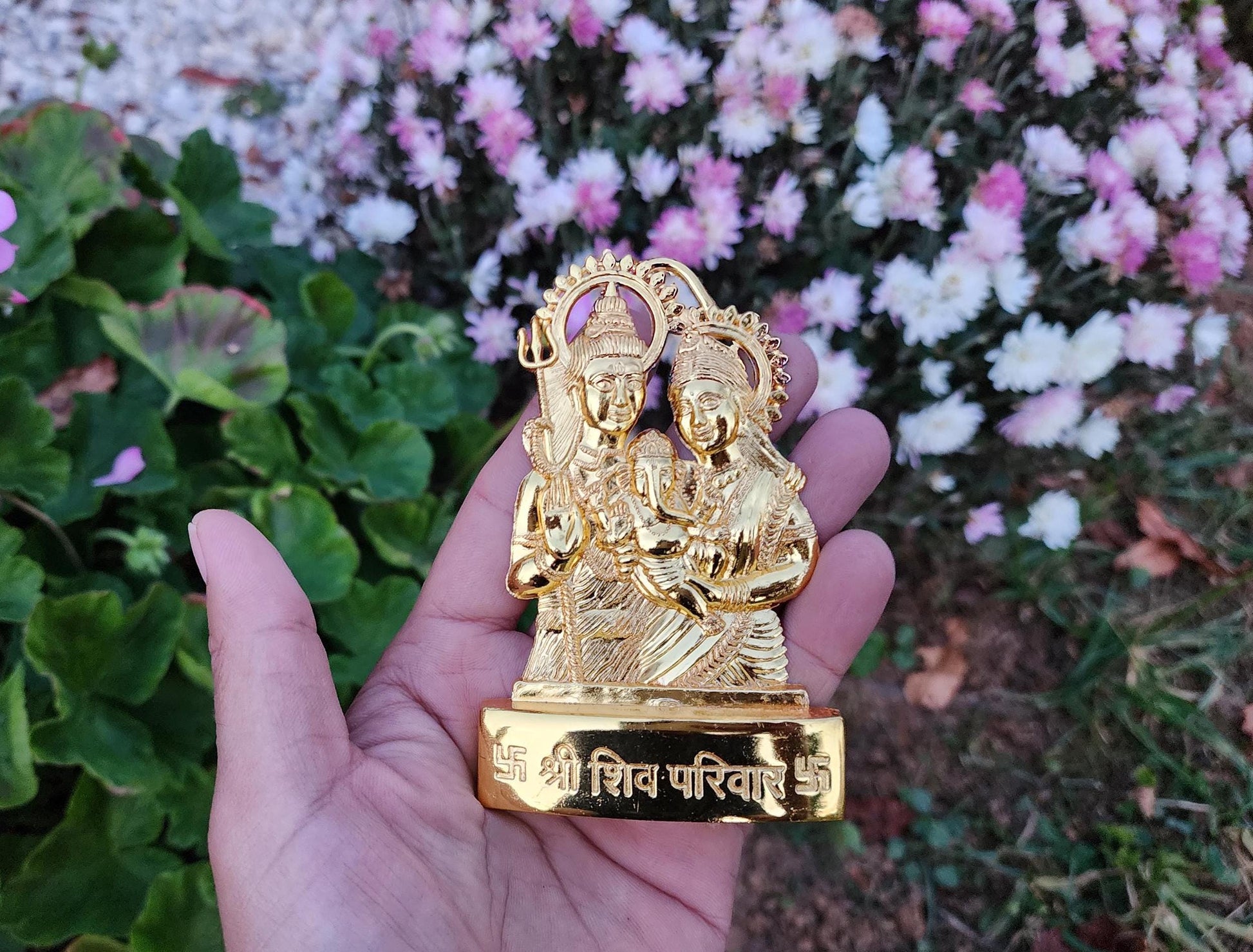 Shiva Parvati Ganesh Statue, Five Metal Statue Representing Shiva Family