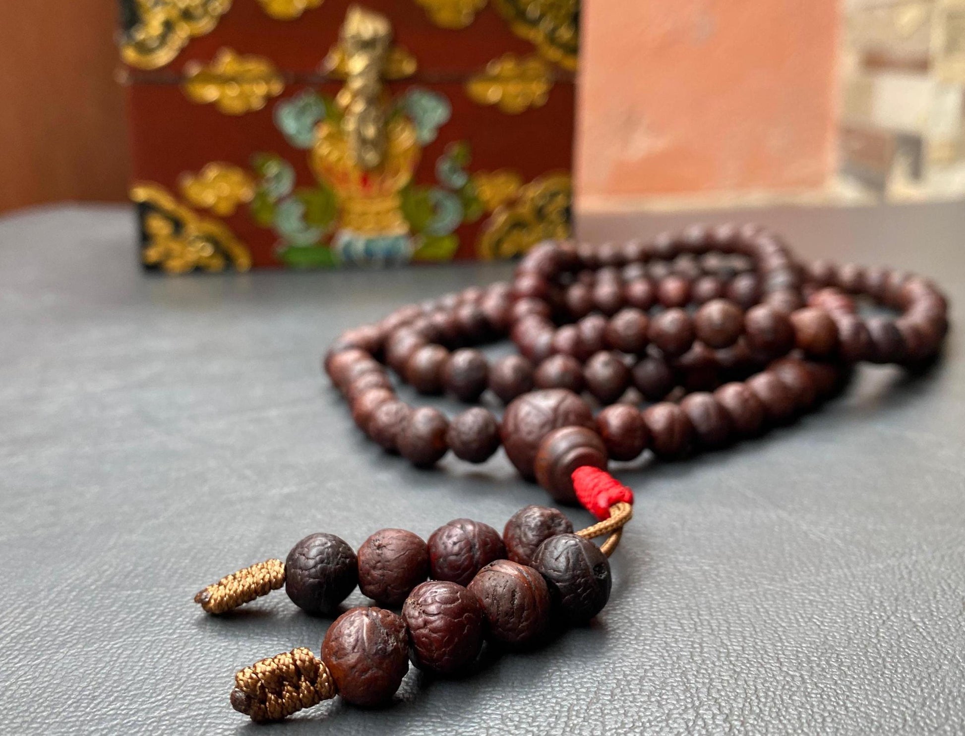 Tibetan 8mm Bodhi Seed Japa Beads, Sacred And Rare 108 Buddha Chitta Mala From Timal Nepal, Real Phoenix Eye Necklace