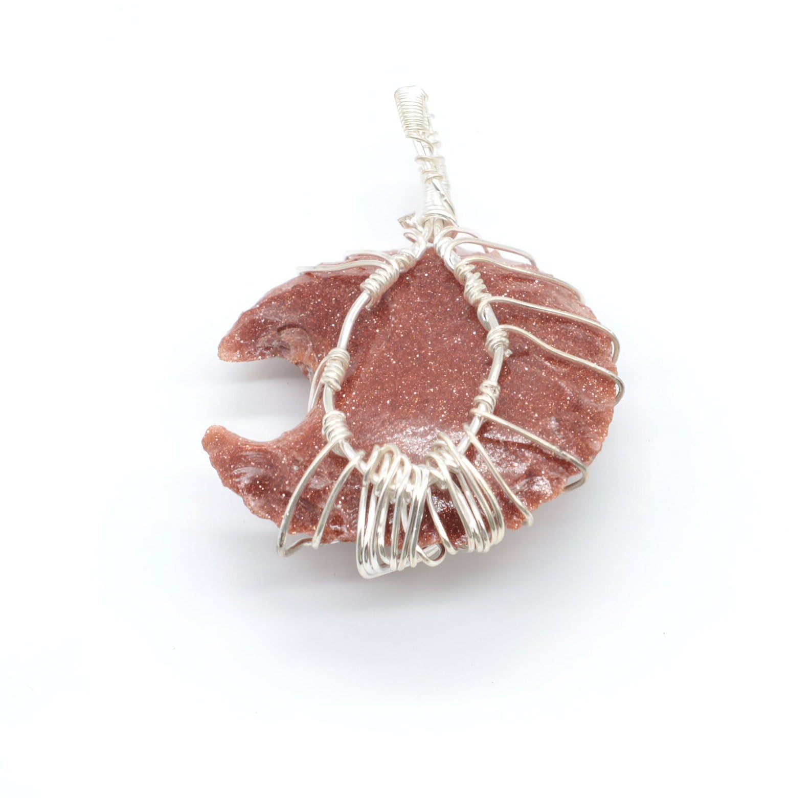 Sunstone Half Moon Pendan