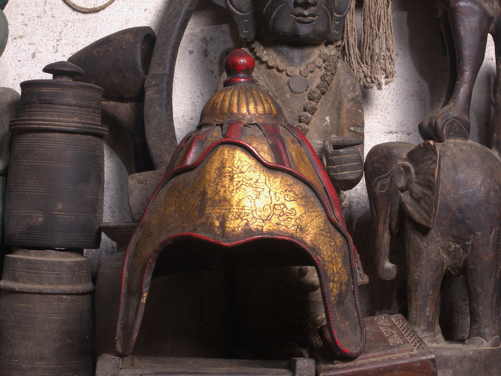Rare Century Old Antique Buddhist Monk Cap: Sacred Artifact From A Remote Himalayan Monastery, Collector Museum Grade Buddha Artifact