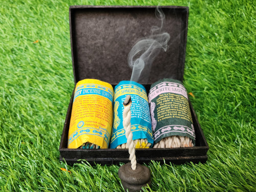 100 Herbal Rope Incense Handmade Premium - Get Free Incense Burner