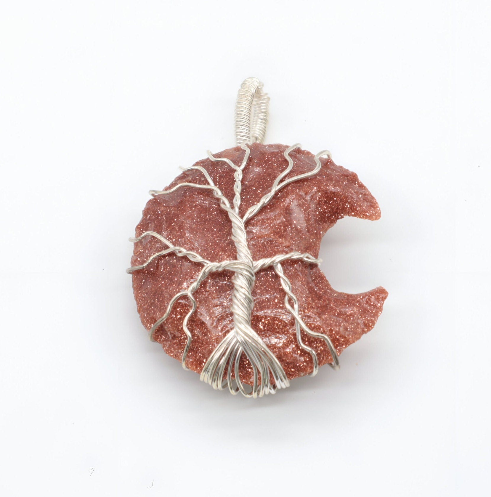 Sunstone Half Moon Pendan