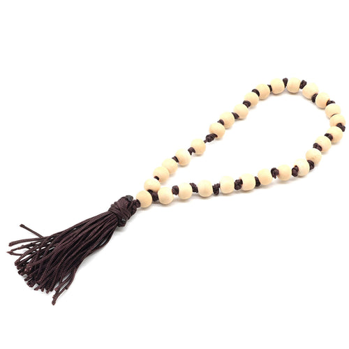 27 Beads Hand Mala | Mni Pocket Traveler Mala 27 Beads | Holy Mala | Buddhist Mala Beads | Tulsi Wrist Japa Meditation Mala |