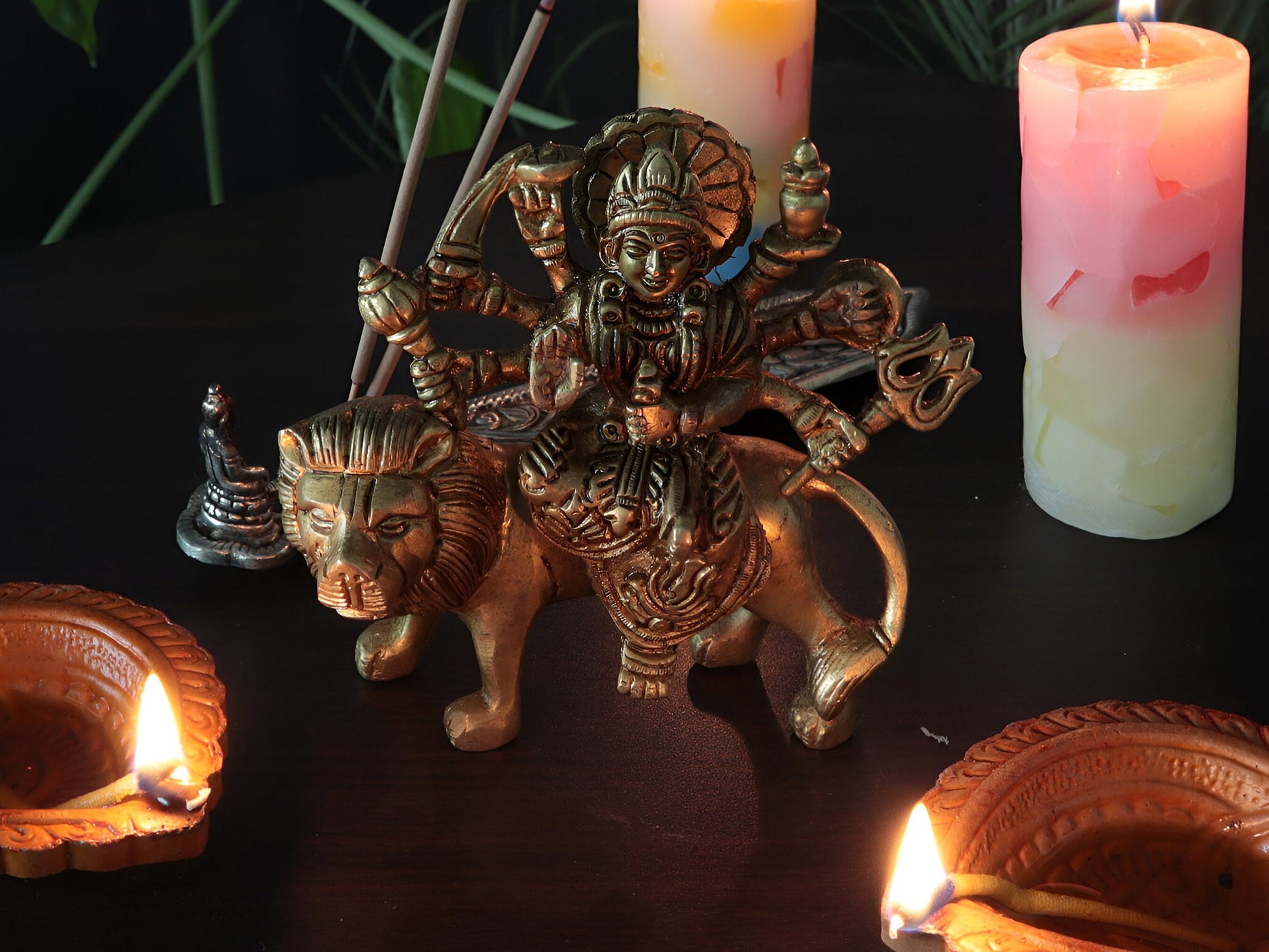 Goddess Ma Durga Brass Statue