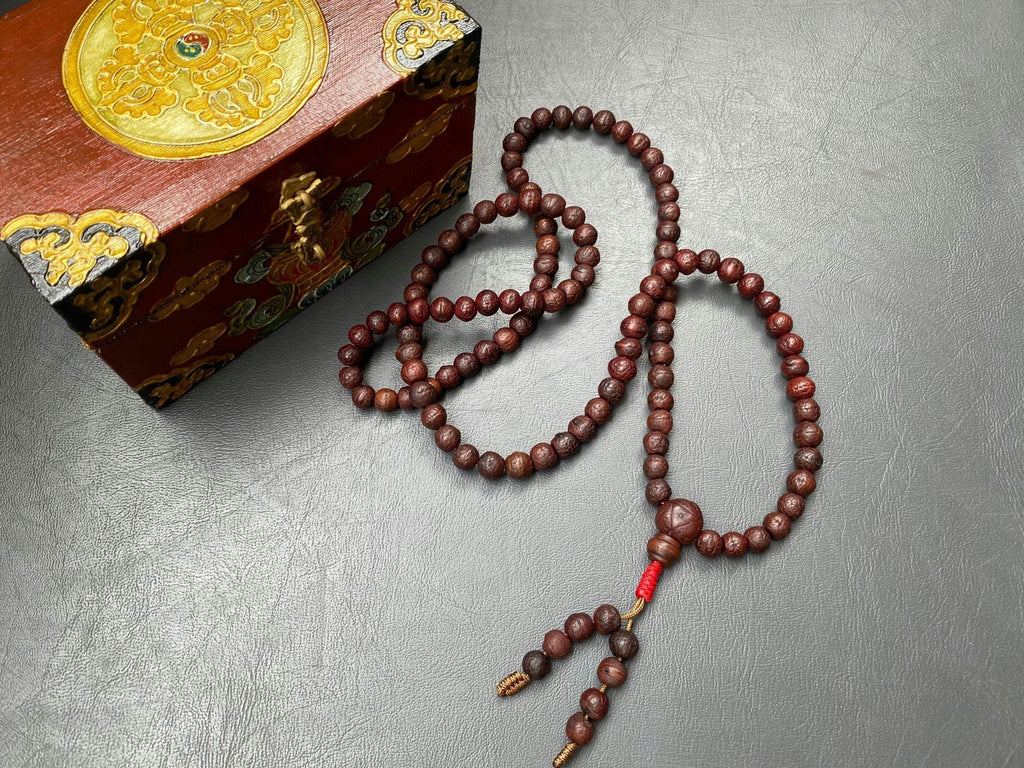 Extremely Rare 7mm Bodhi Seed Prayer Beads, Tibetan 108 Buddha Chitta Mala From Timal Nepal, Natural Phoenix Eye Necklace
