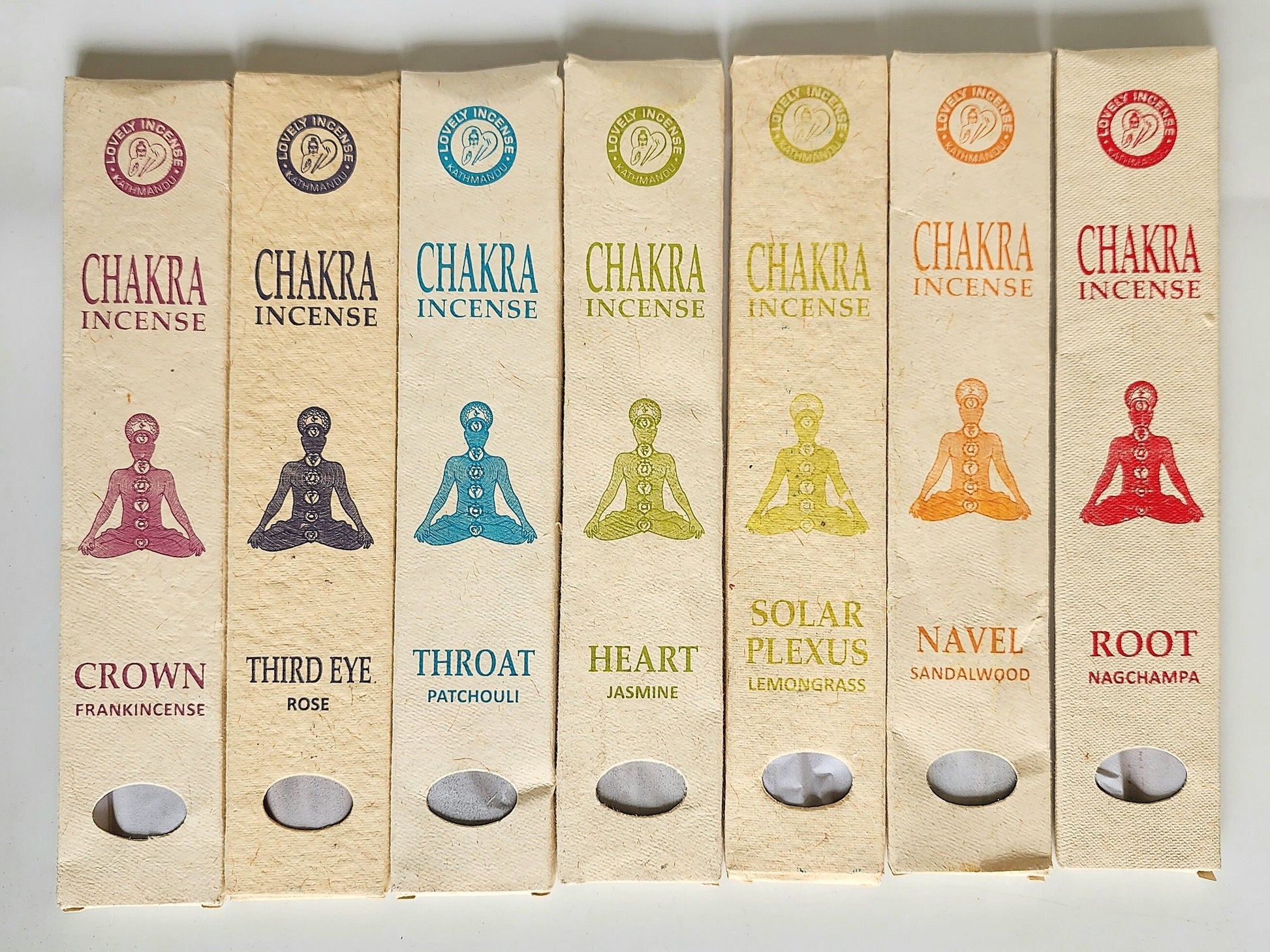 Seven Chakra Incense Pack, Pack of 7, Free Holder