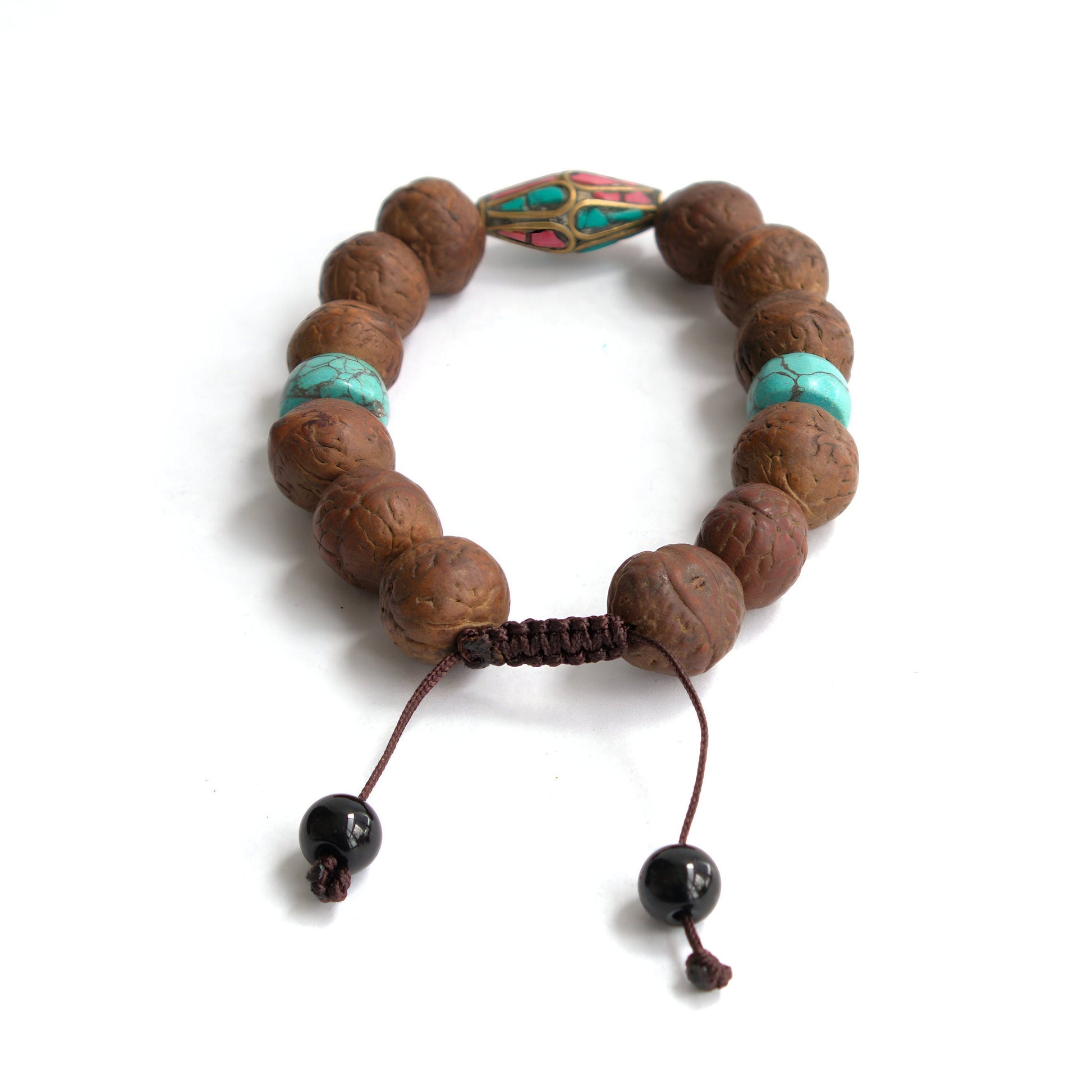 Bodhi Seed Buddhachitta Bracelet, Natural Stones And Seed Adjustable Prayer Beads, Natural Hindu-Buddhist Bracelet